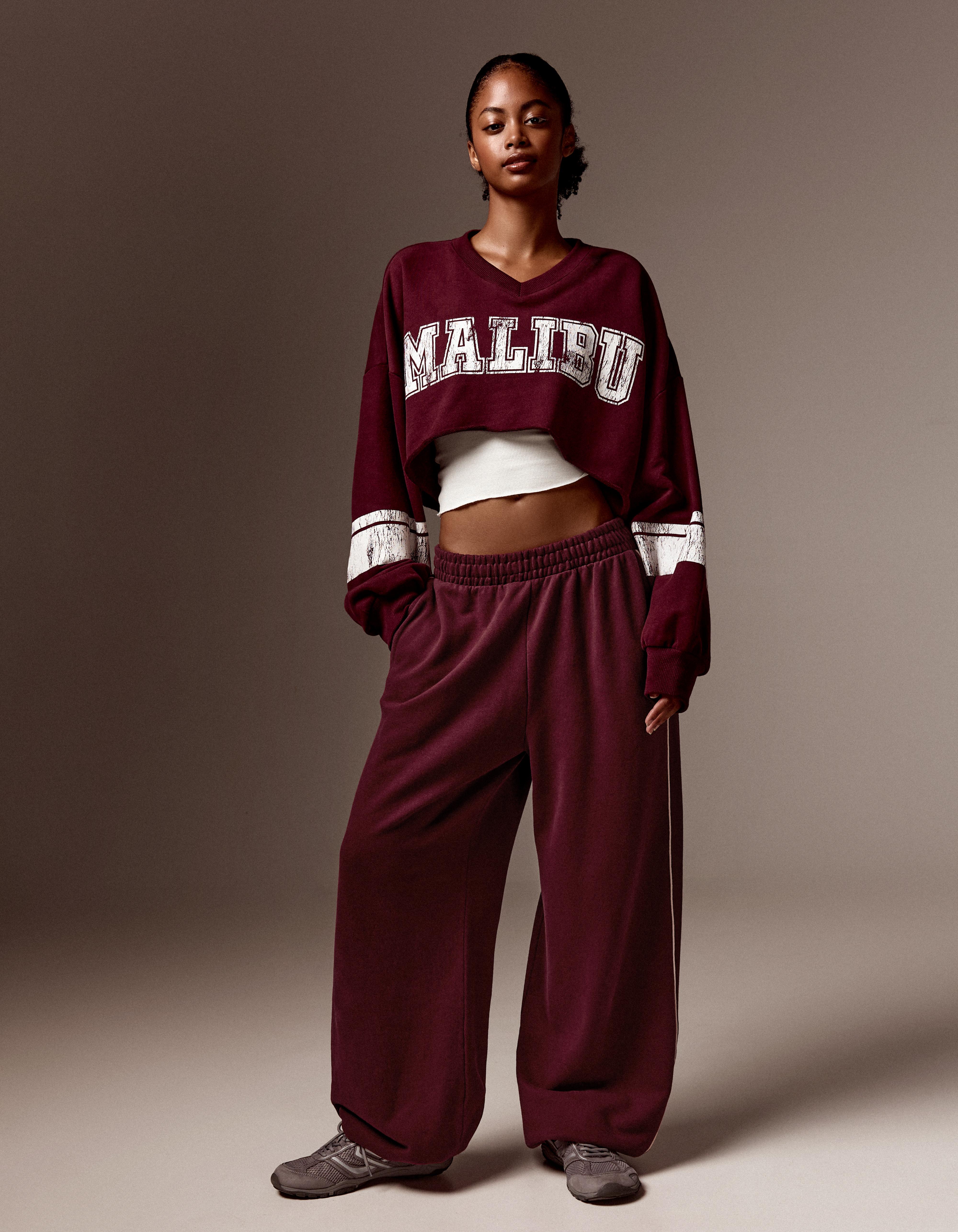 Dancer plush joggers — Maroon