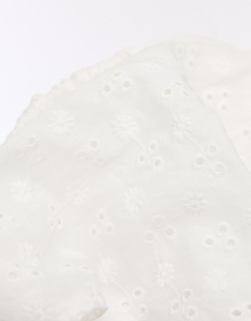 Bandana med broderi-Hvid