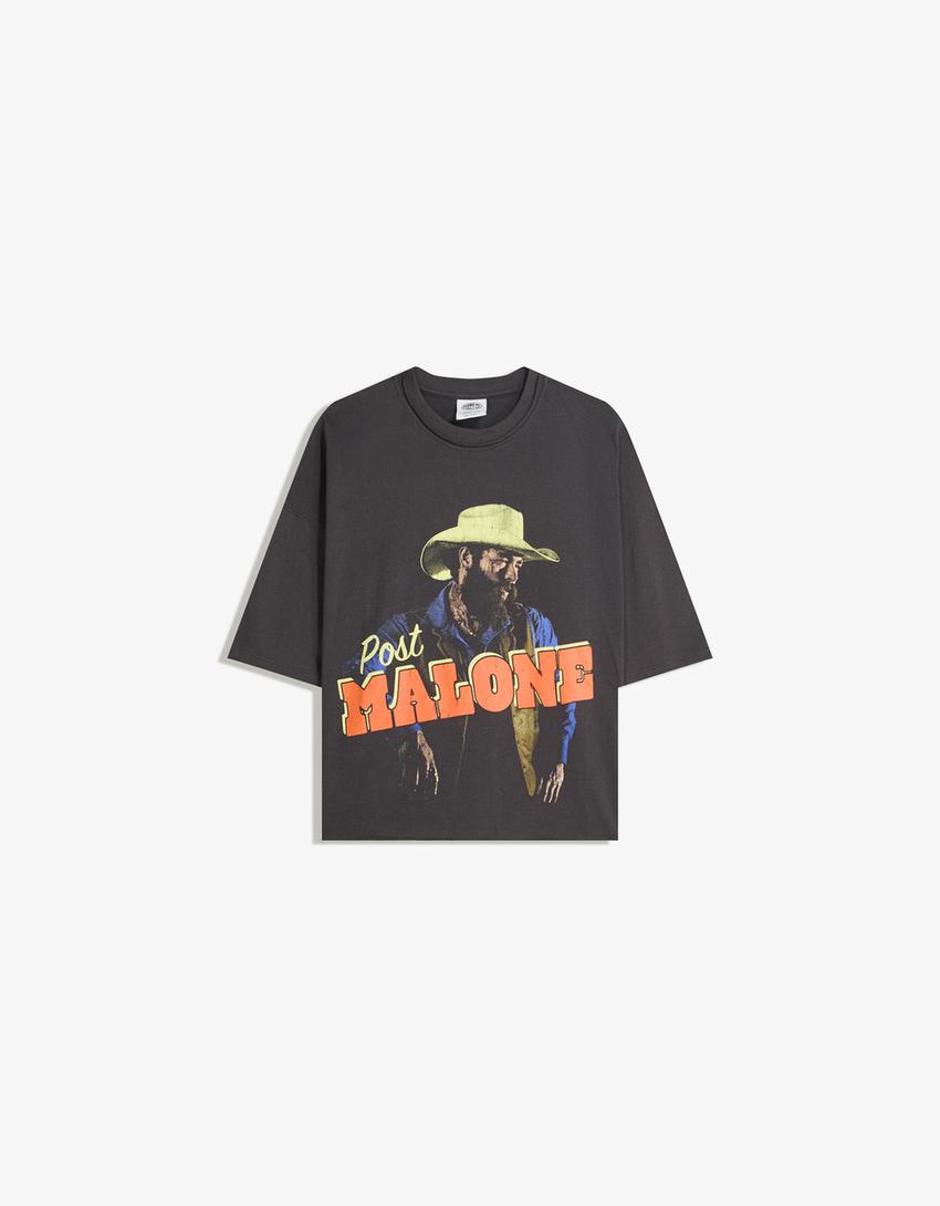 Post Malone print T-shirt-Grey-3