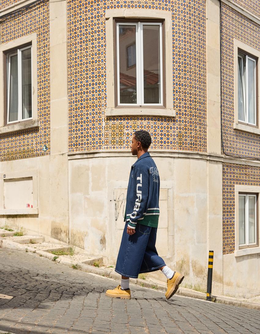 Embroidered zip-up jacket-Blue-0