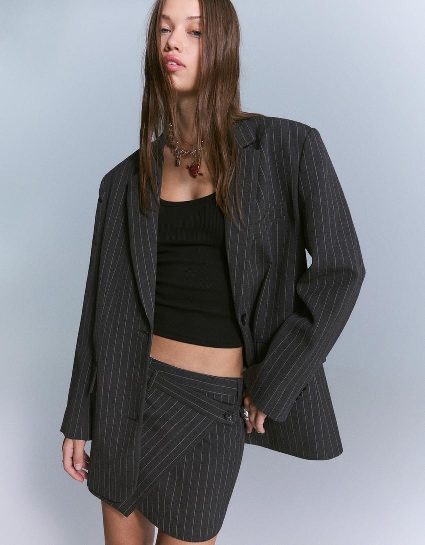 Marynarka oversize-Ciemnoszary