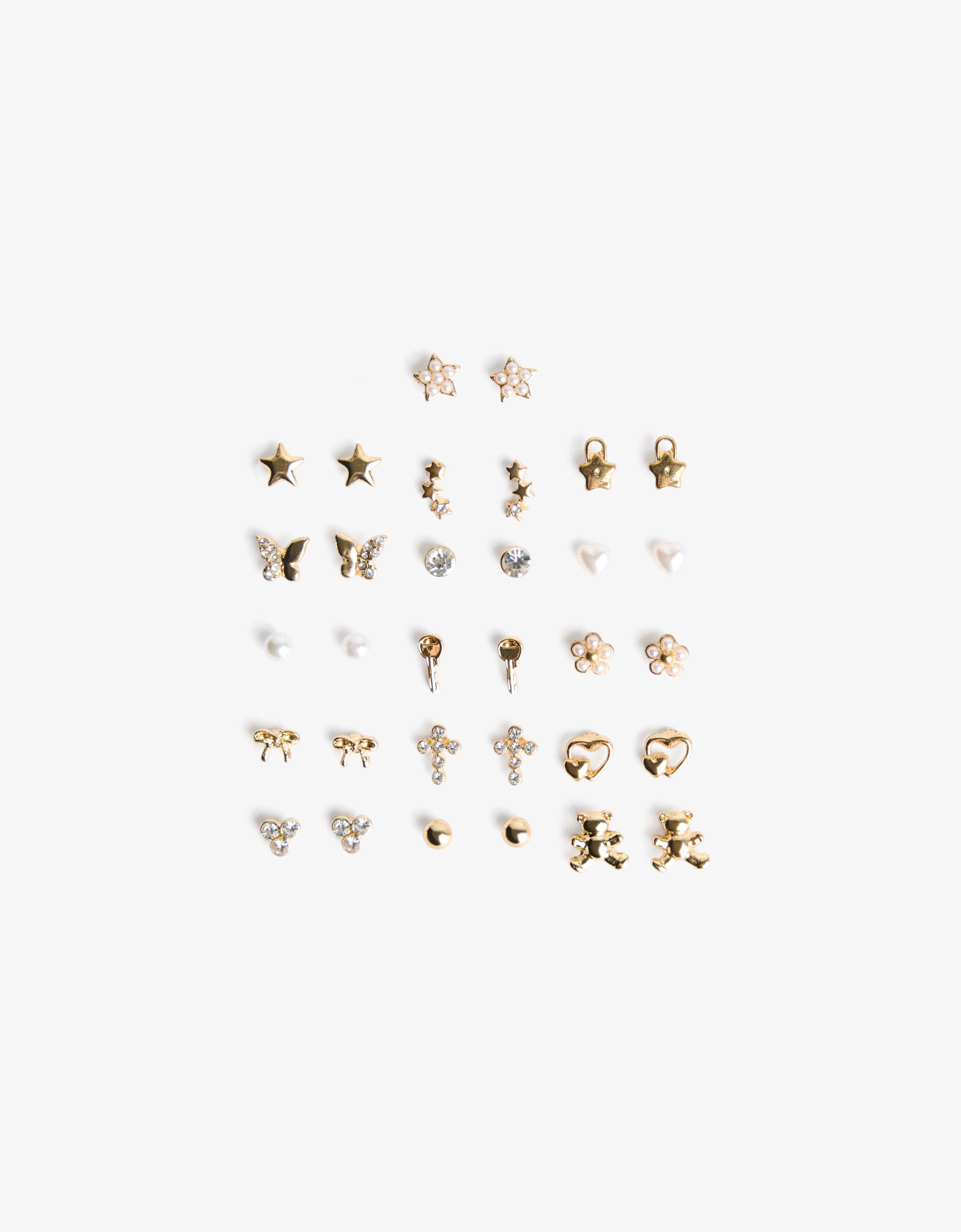 Lot De 16 Boucles D'oreilles Or