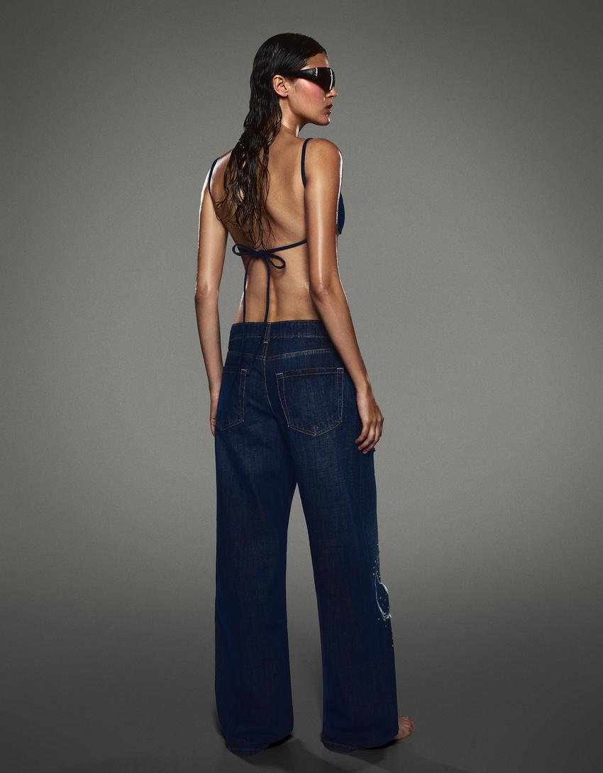 Jeans baggy laser print LIMITED EDITION-Azul