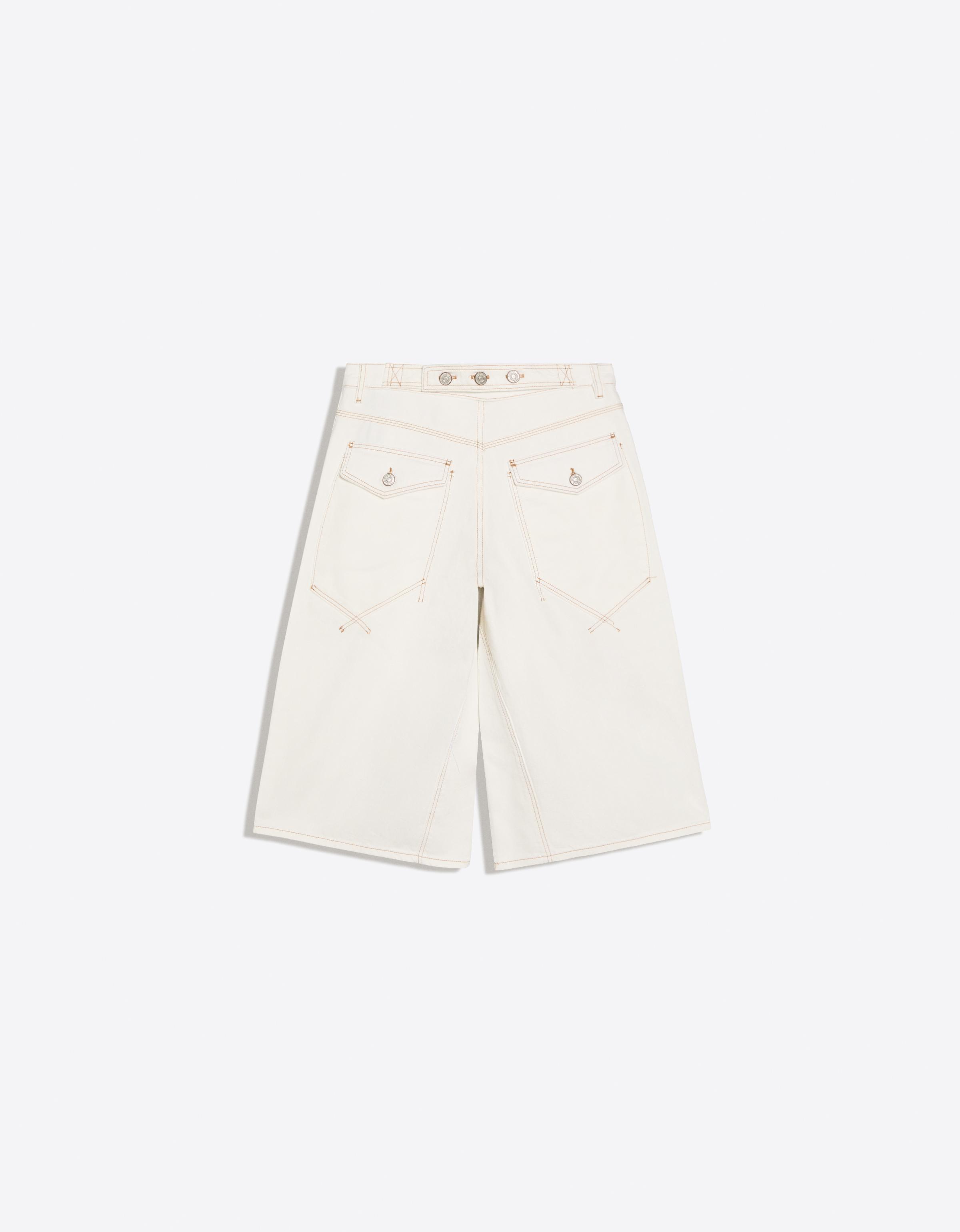 Slouchy denim Bermuda jorts — White