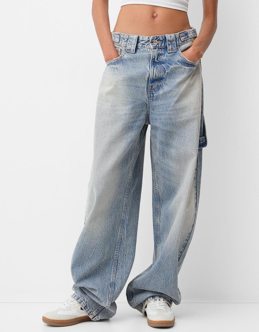 Bol kesim carpenter jean-Açık mavi-1