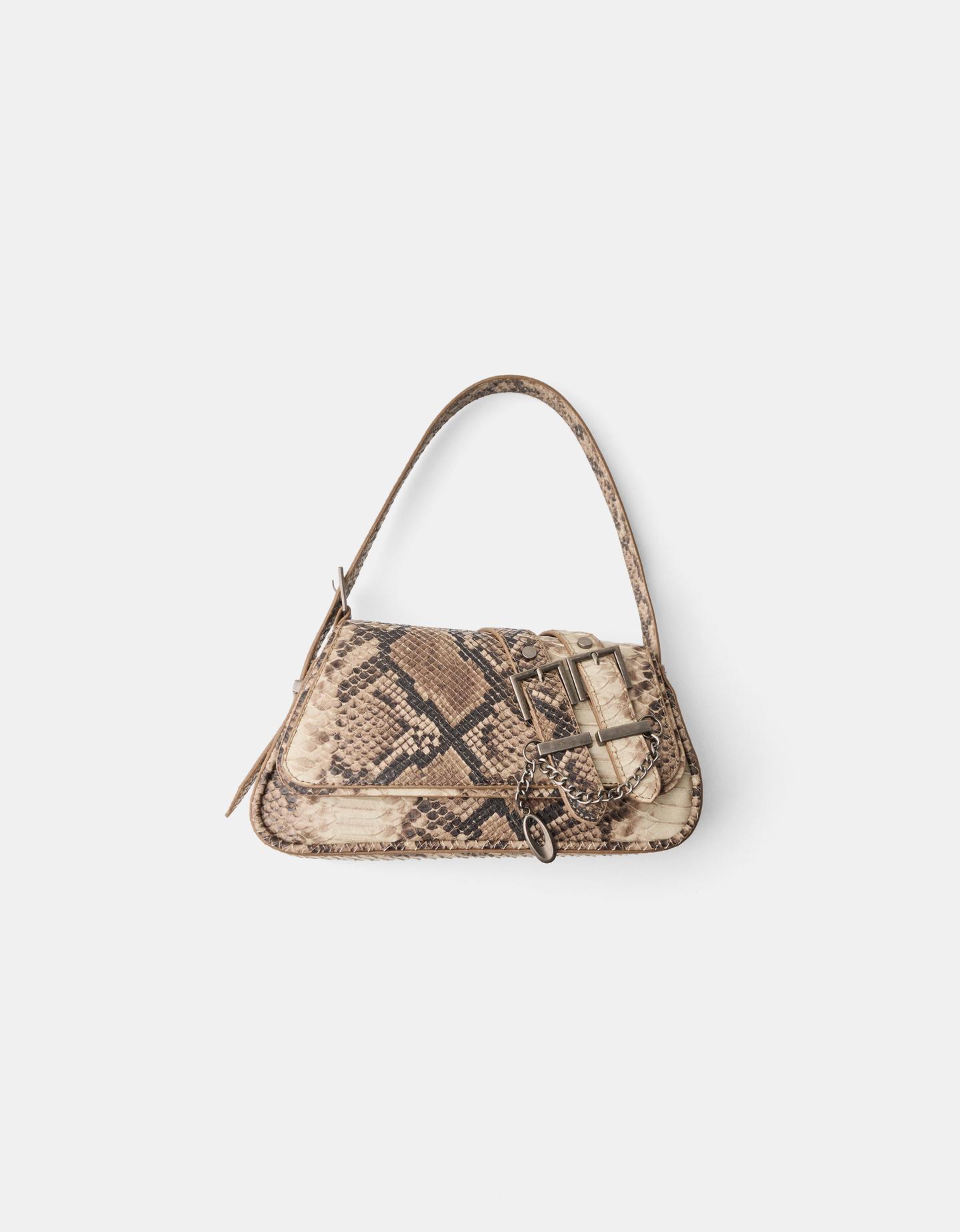 Bershka Tasche Animalprint Schnallen Damen Schwarz