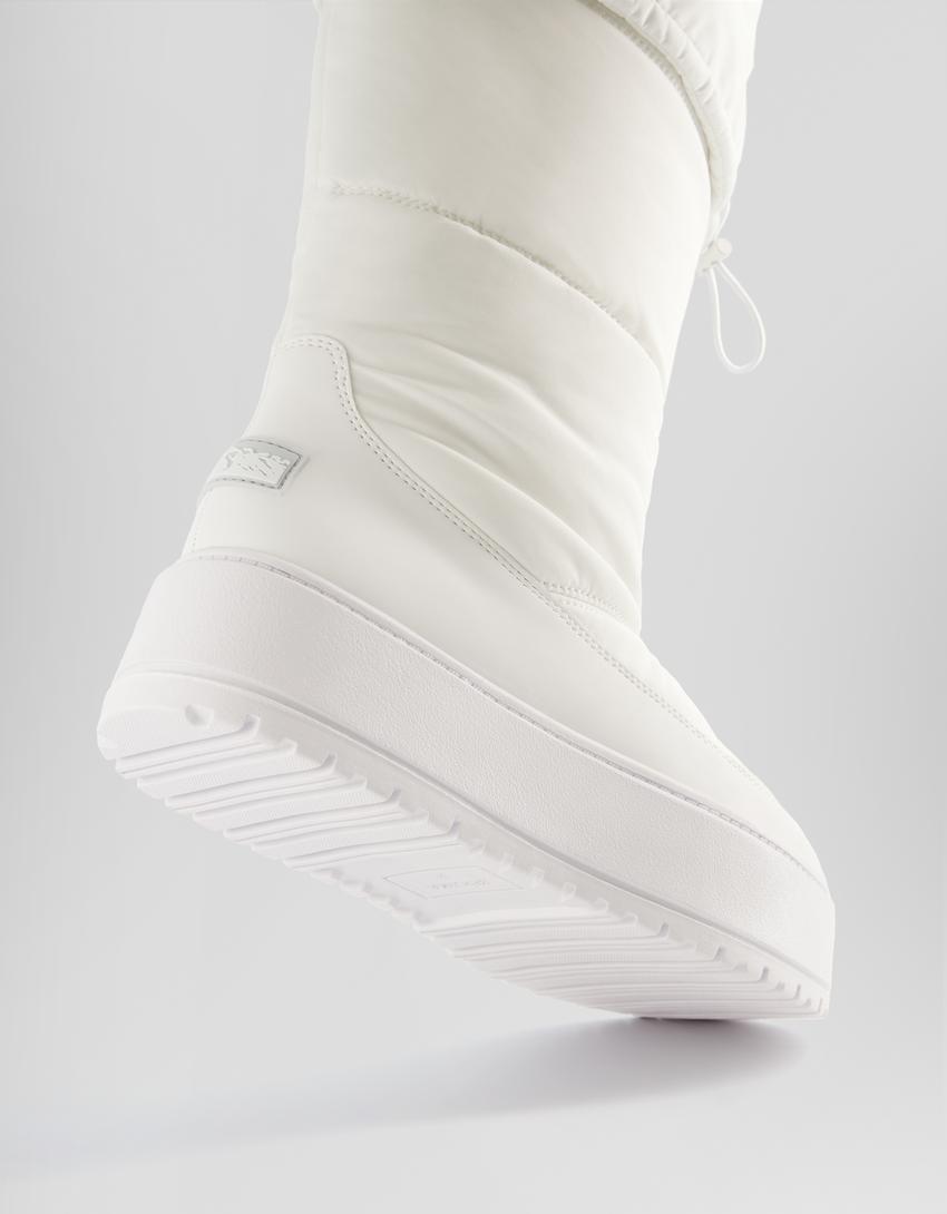Quilted platform boots Ski Collection-ECRU