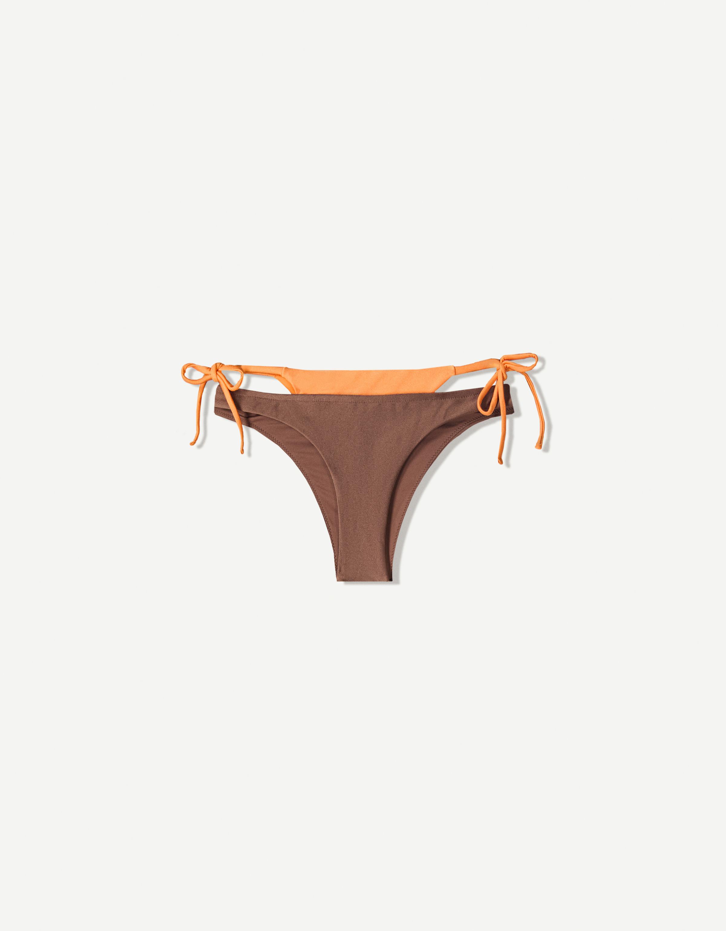Bershka Bikinihose Mit Überlappung Damen M Orange