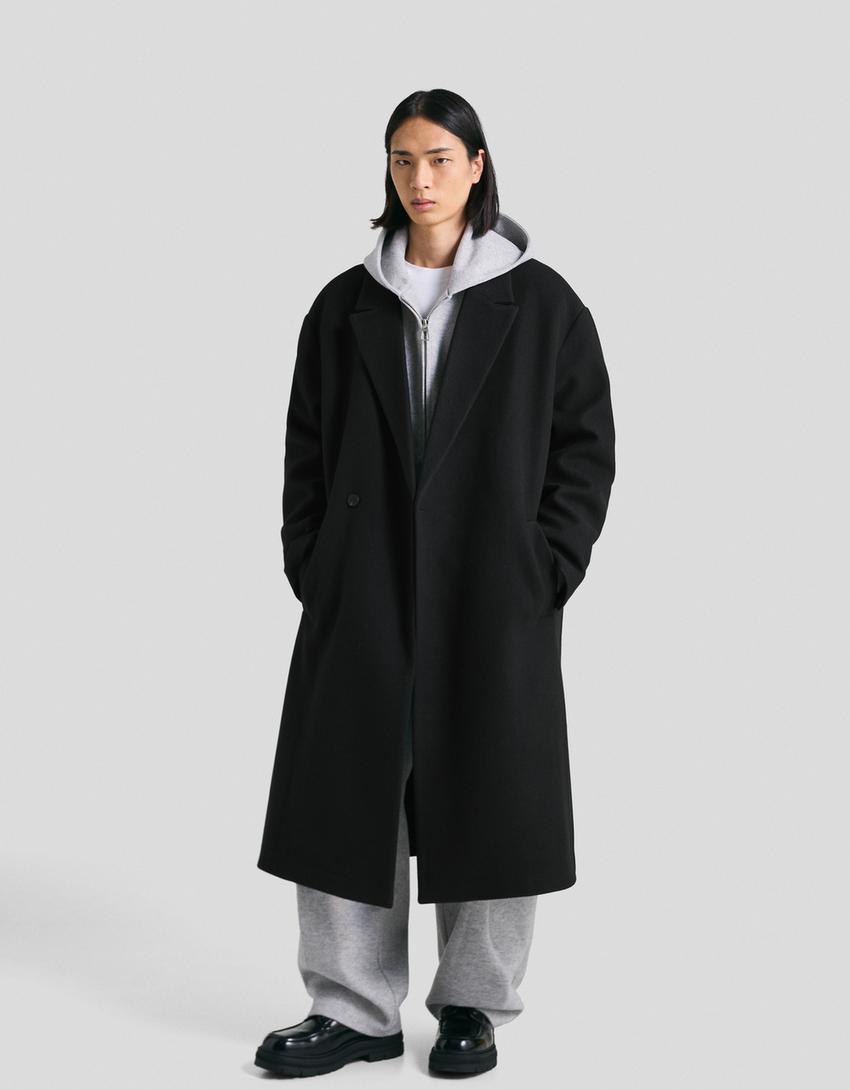 Abric drap encreuat-Negre