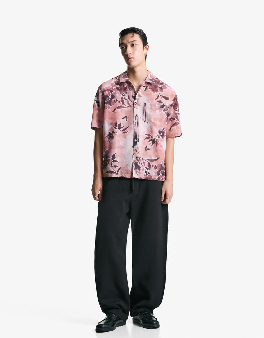 Camisa manga corta print-Rosa-3