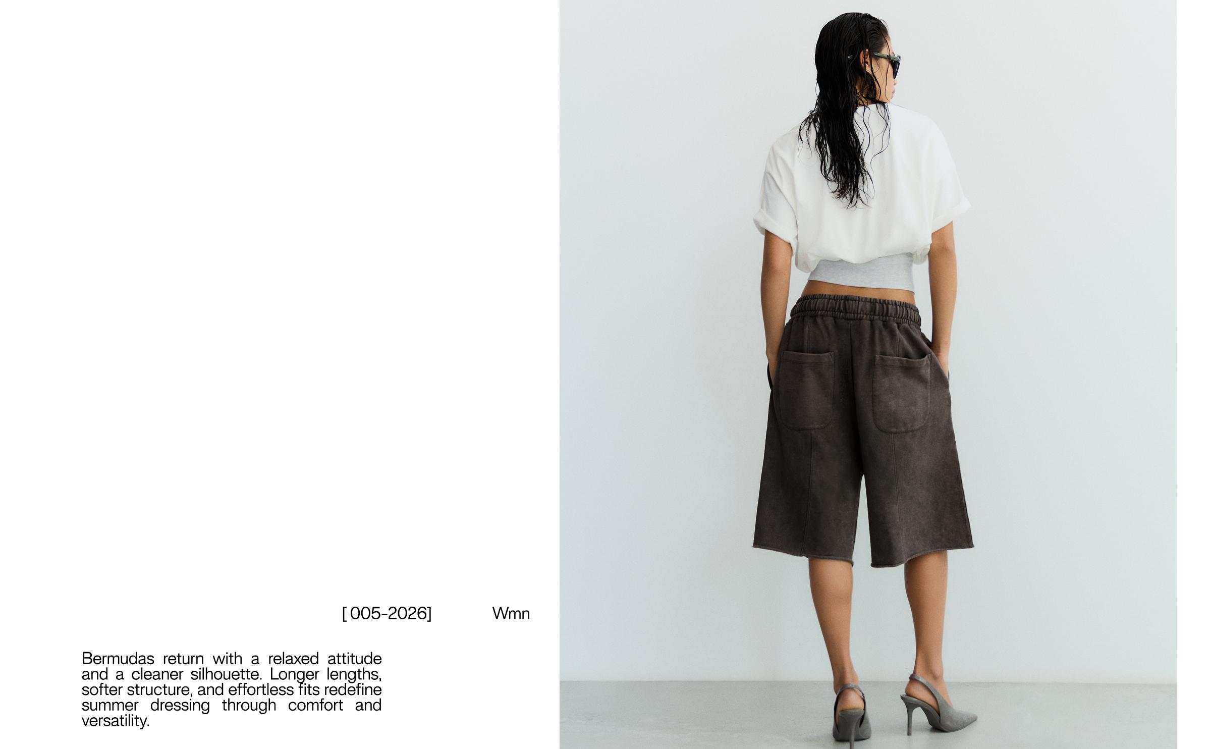 Boxy print Bermuda shorts — Grey
