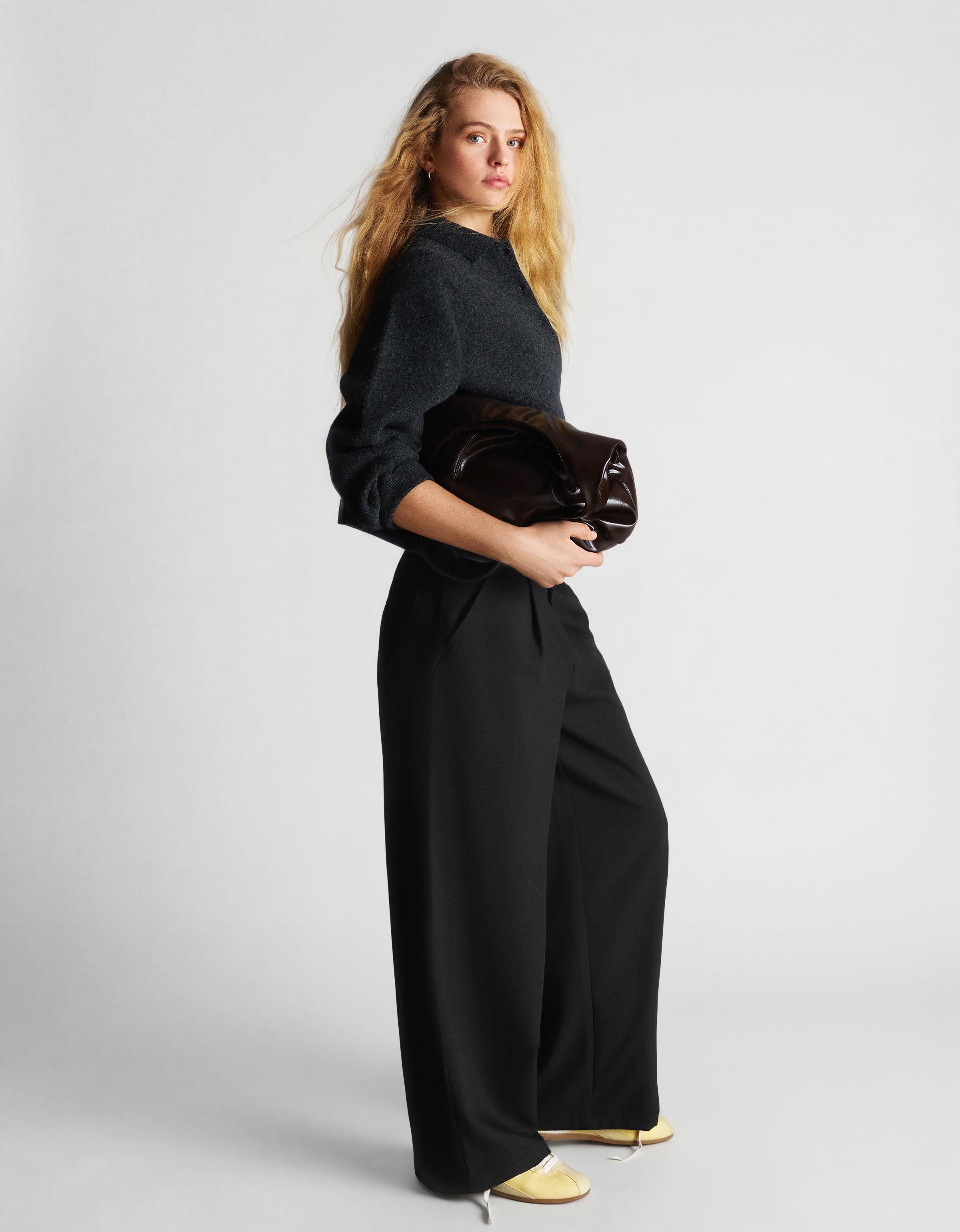 Çift kumaşlı hacimli pantolon - Görsel 44