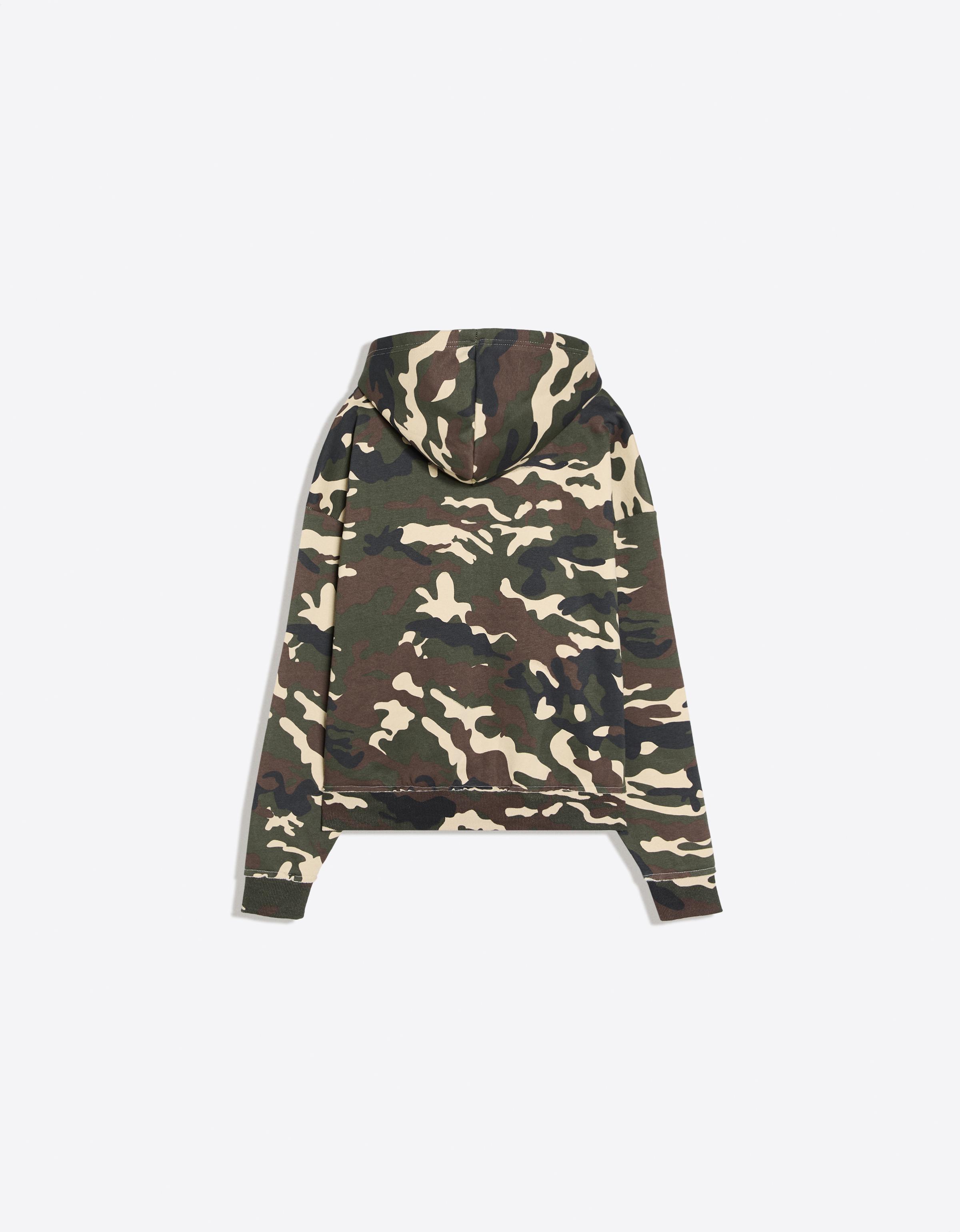 Printed zip-up hoodie — Green