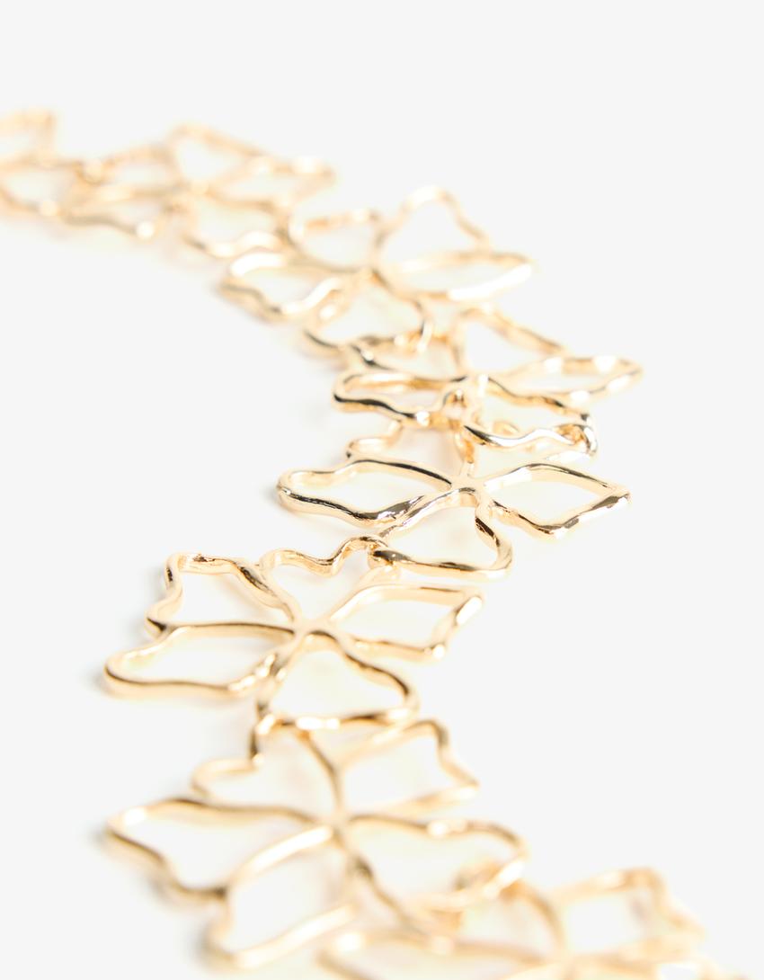 Collar choker flores-Oro-1