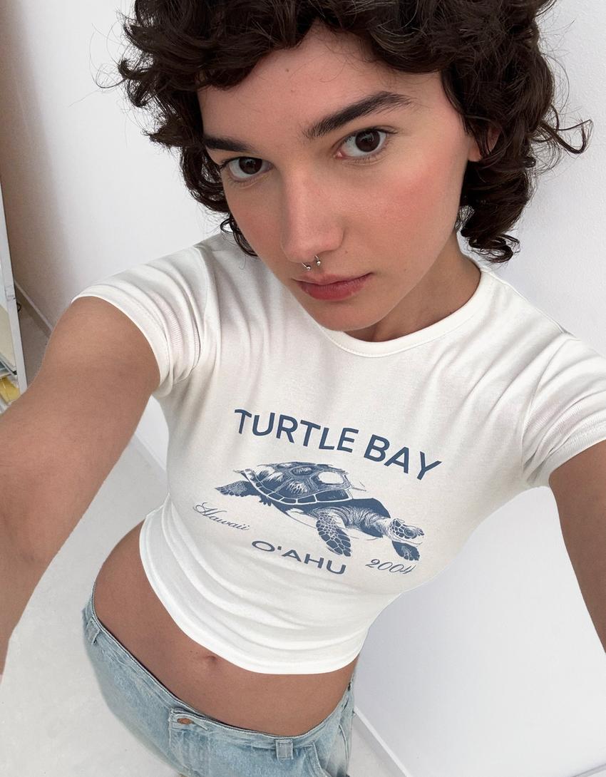 Short sleeve T-shirt with print T-shirts BSK Teen Bershka