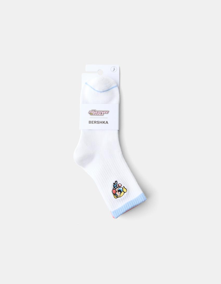 3-pack of Powerpuff Girls socks-White