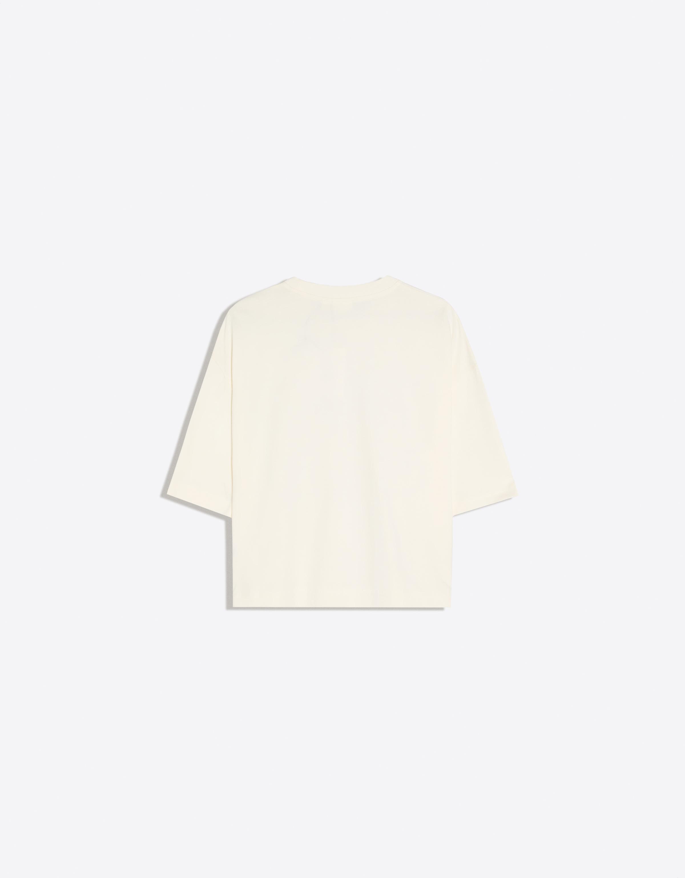 Oversize short sleeve print T-shirt — Cream