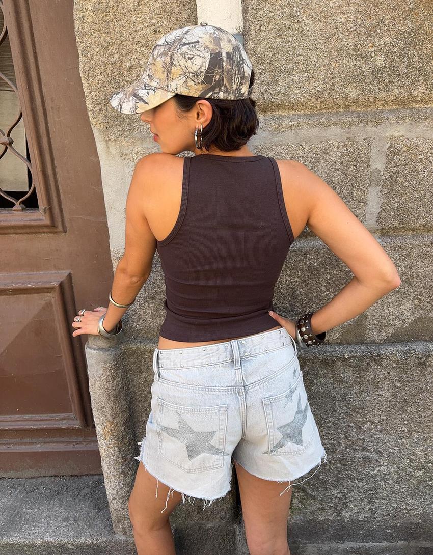 Short denim-Gris