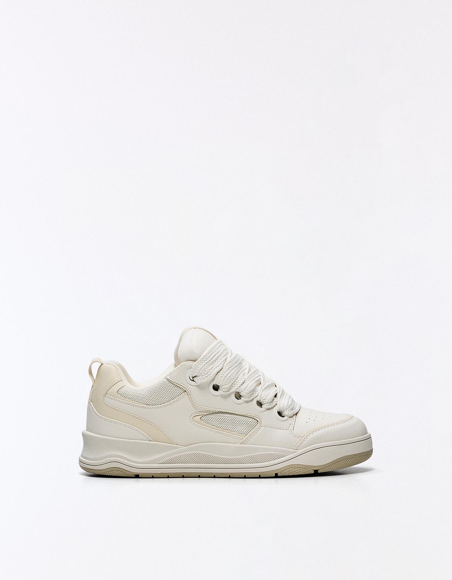 Bershka Sneakers Skate Voluminose Uomo 42 Bianco