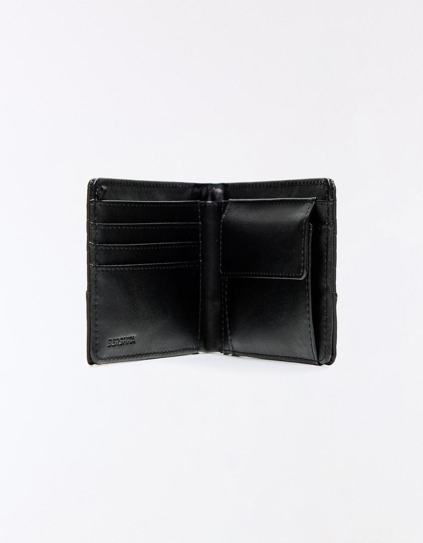 Leather effect wallet-Black