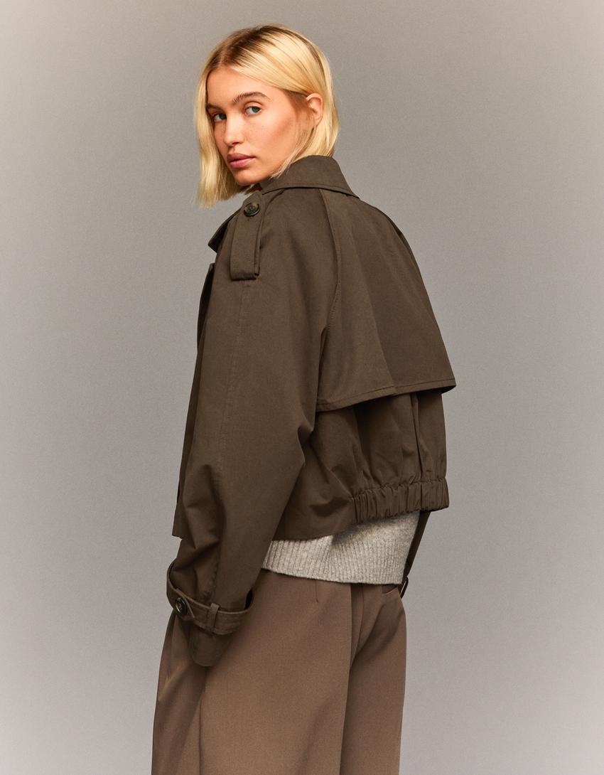 Blouson trench court-Marron