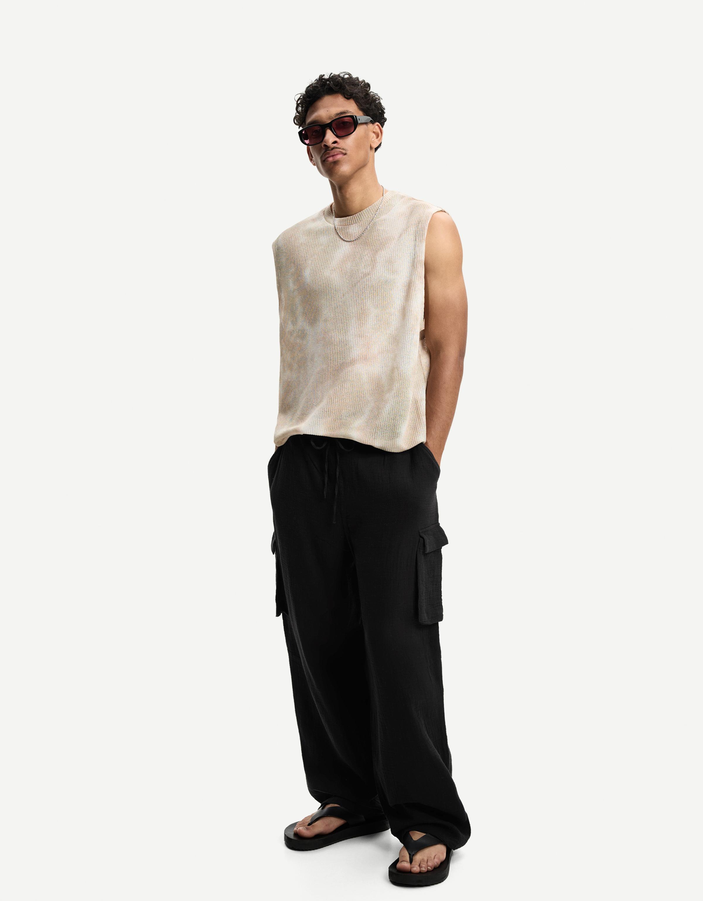 Bershka Cargo-Skaterhose Herren Xs Schwarz
