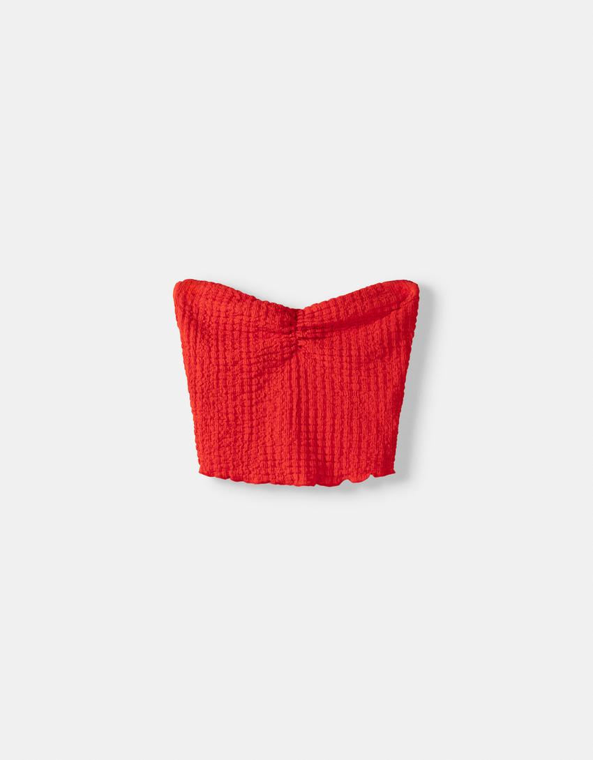 Rustic bandeau top-Red-4