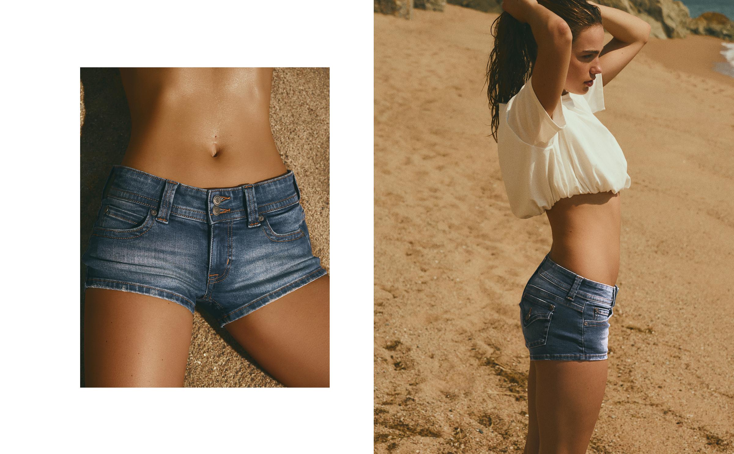 Mini denim şort - Görsel 123