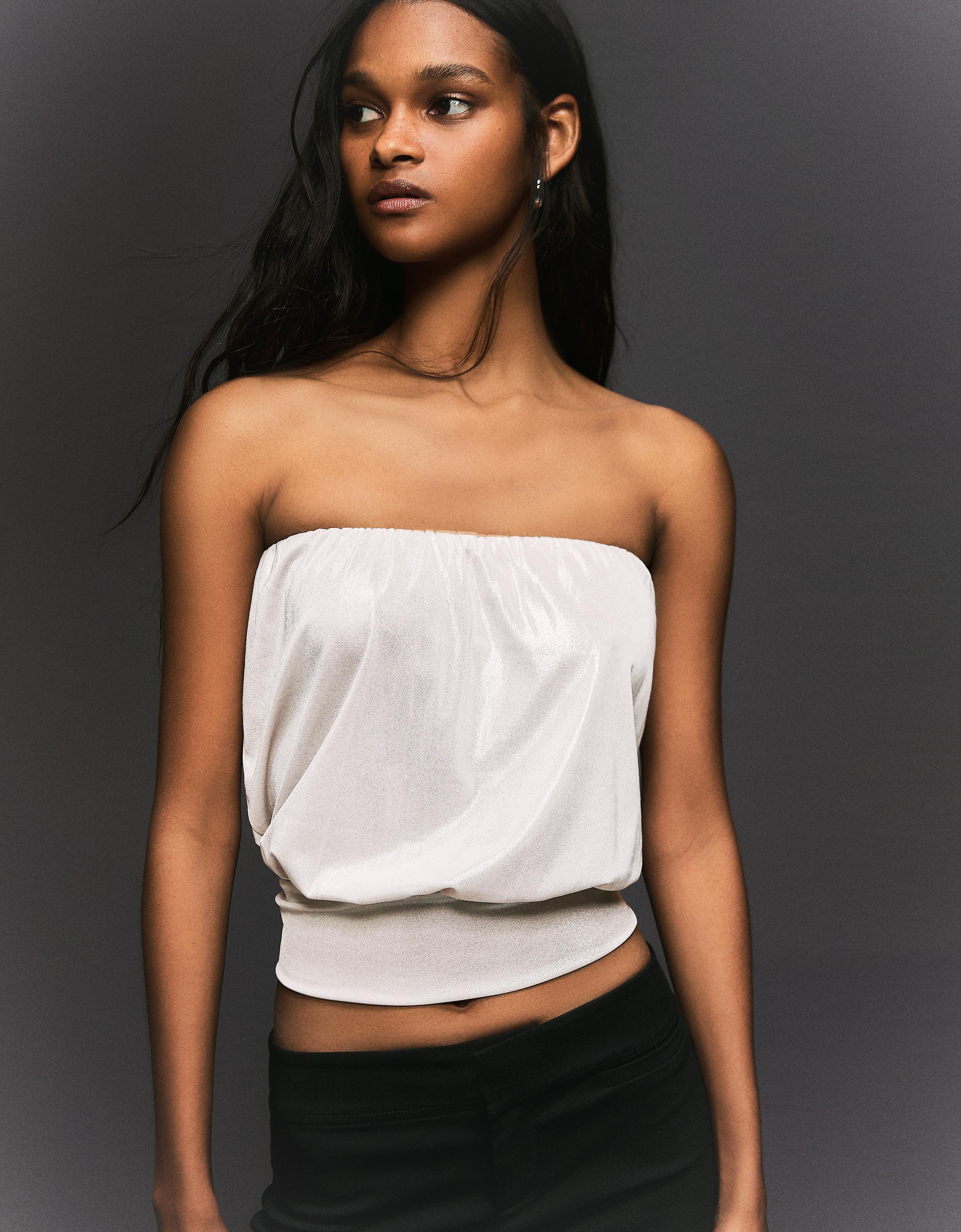 Balonlu bandeau top - Görsel 12