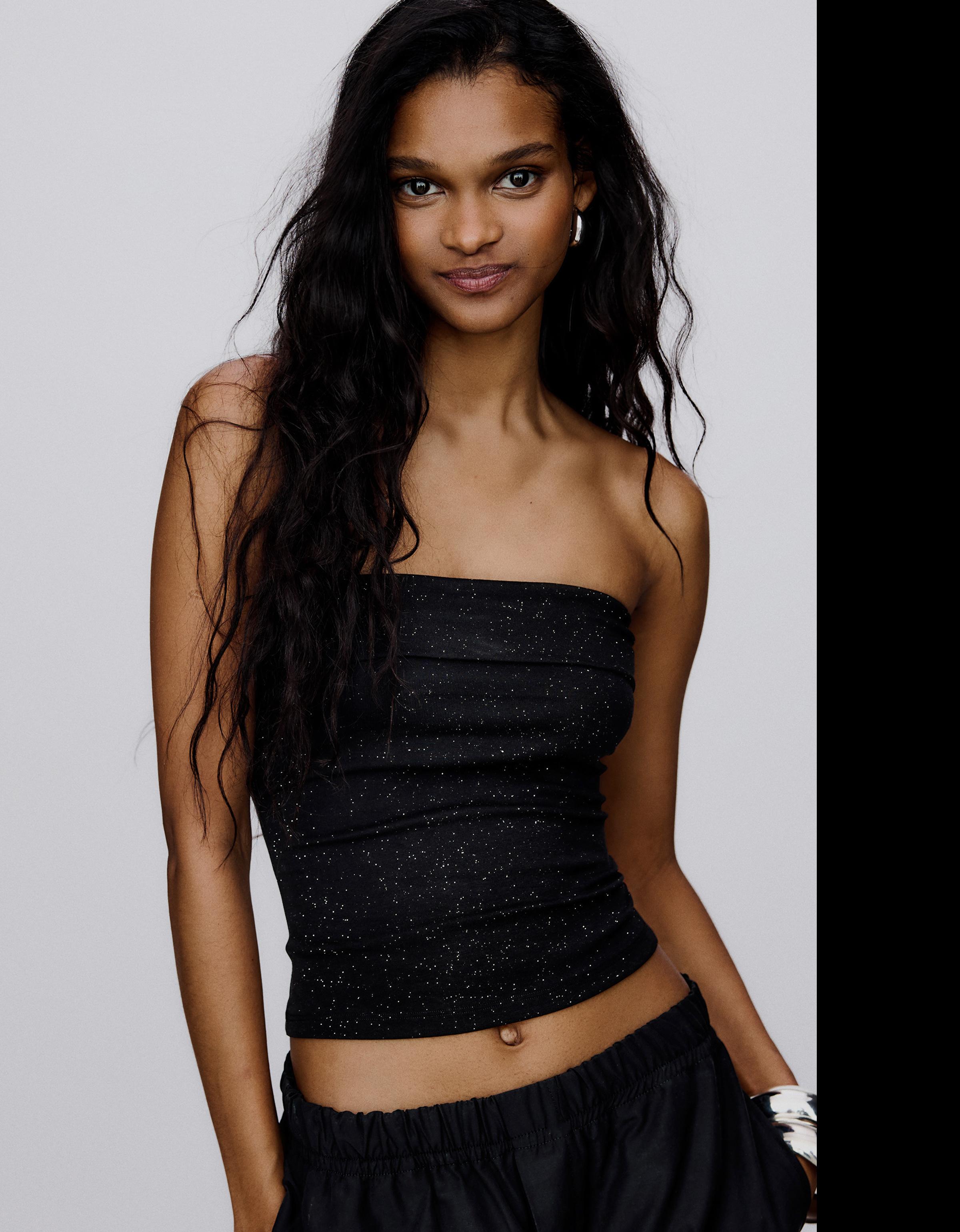 Parıltılı bandeau top - Görsel 18