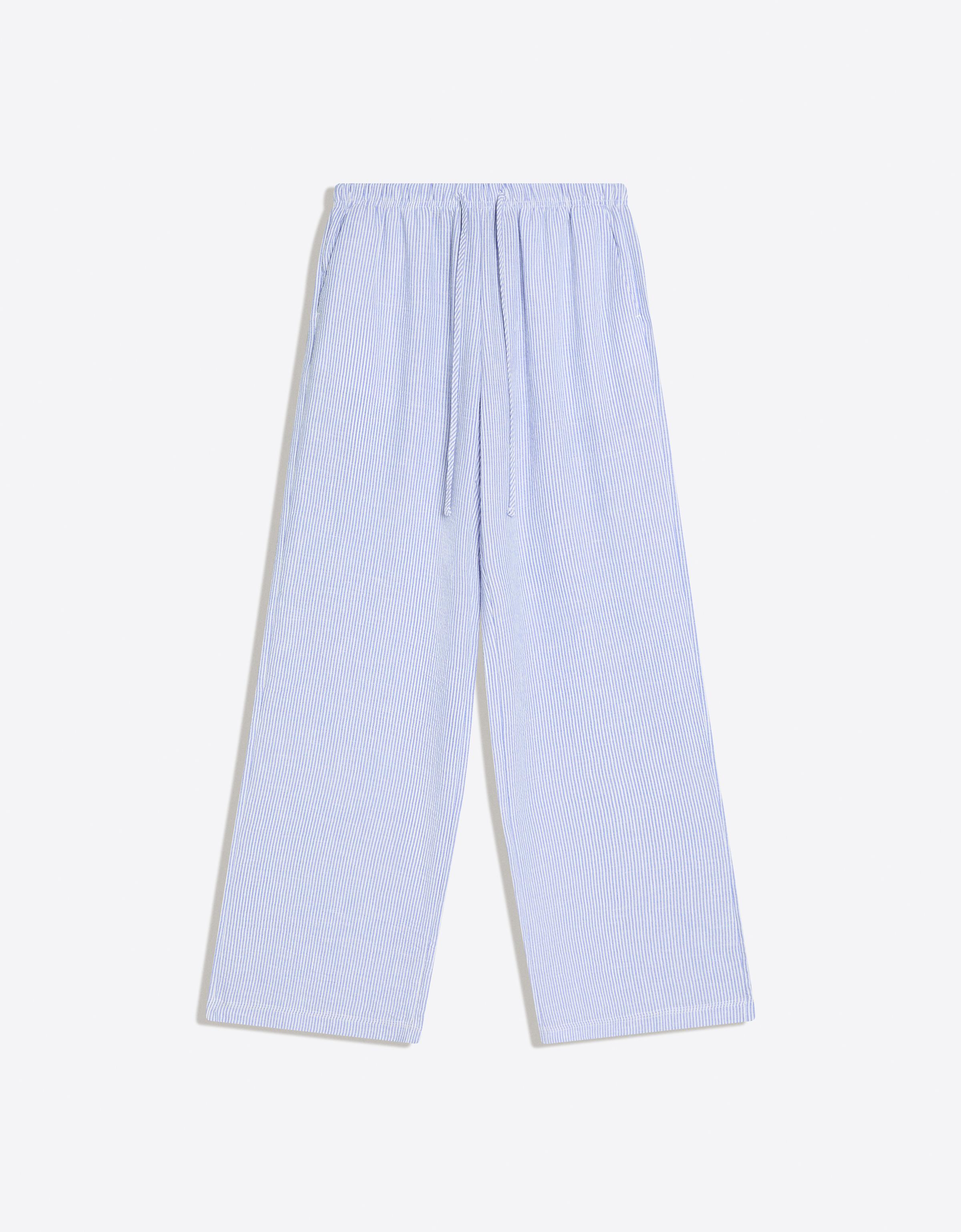 Bershka Leinenhose Mit Gummibund Damen Xl Marinenblau