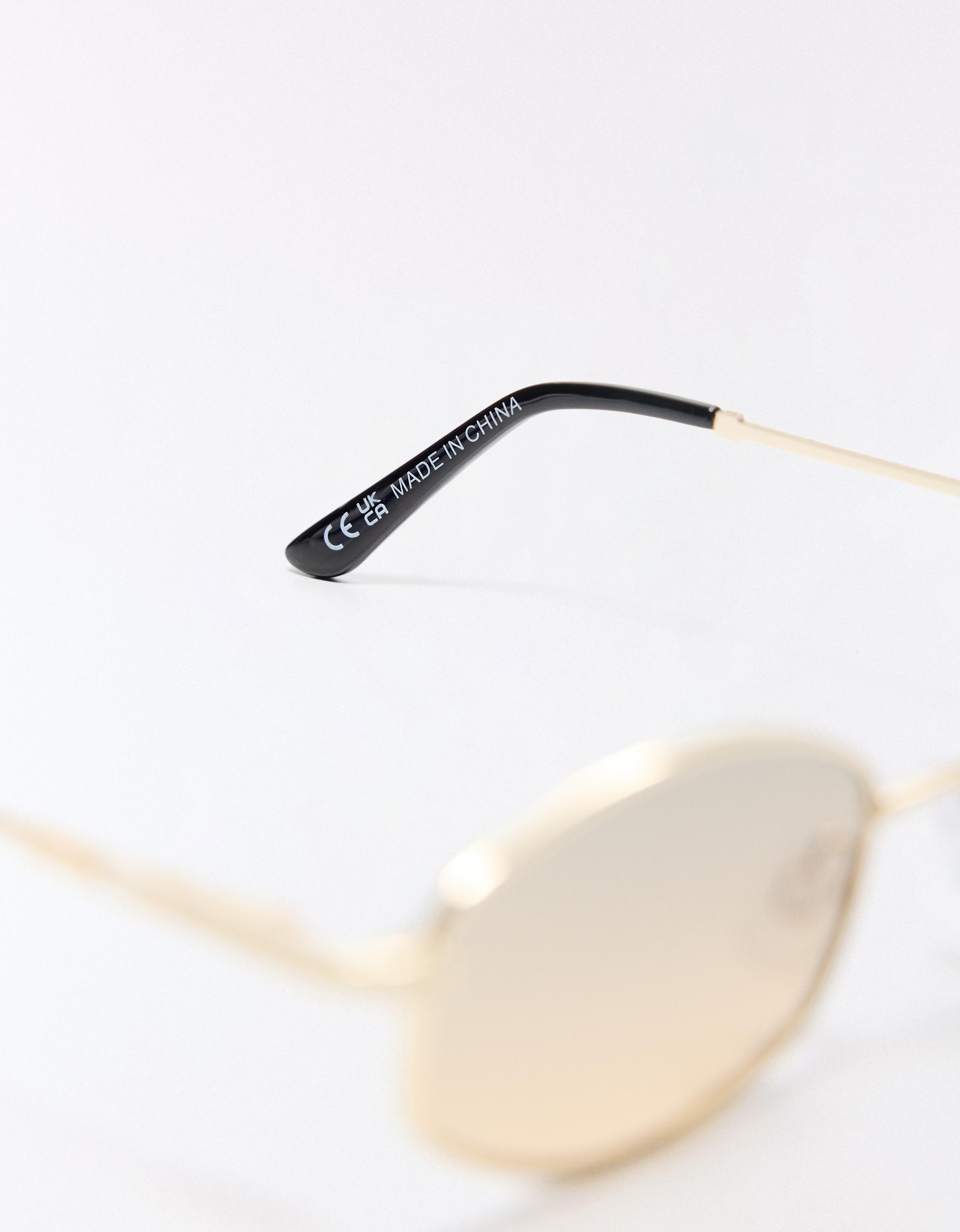 Metal frame sunglasses — Beige