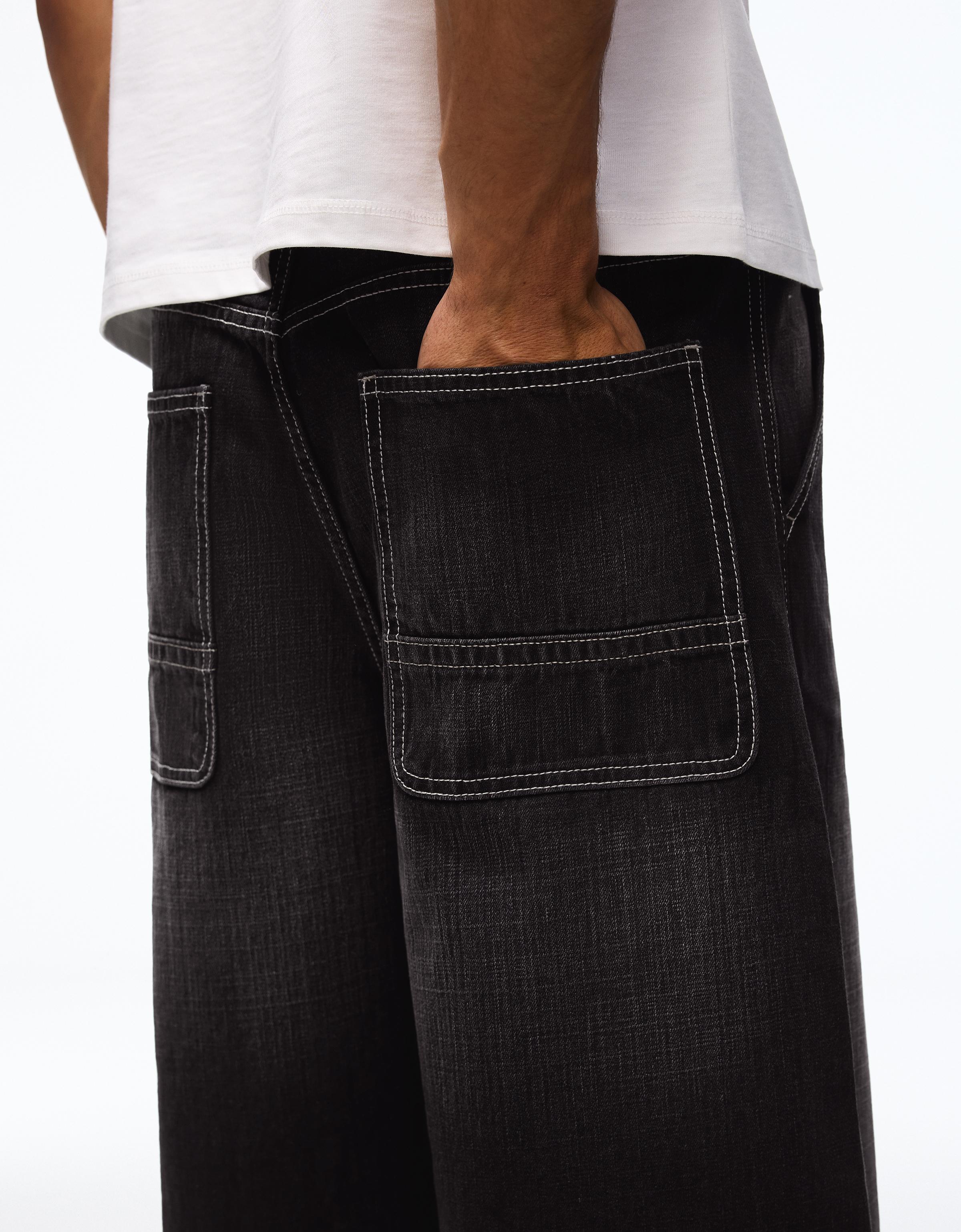 Skater denim Bermuda shorts — Black