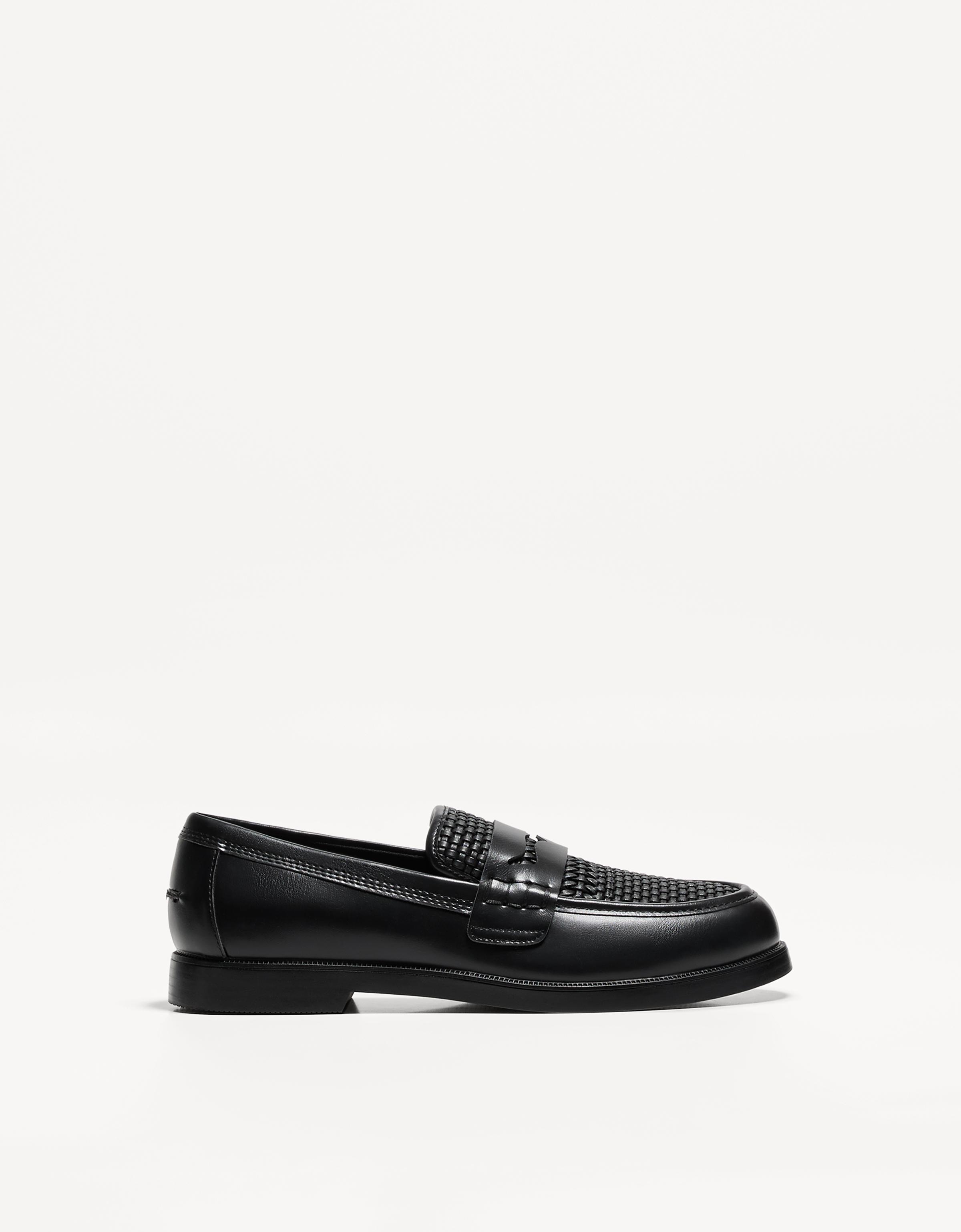 Bershka Mokassins Mit Flechtmuster Herren 39 Schwarz