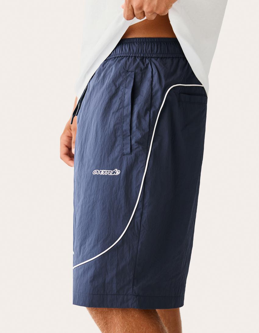 Technical skater Bermuda shorts-Navy