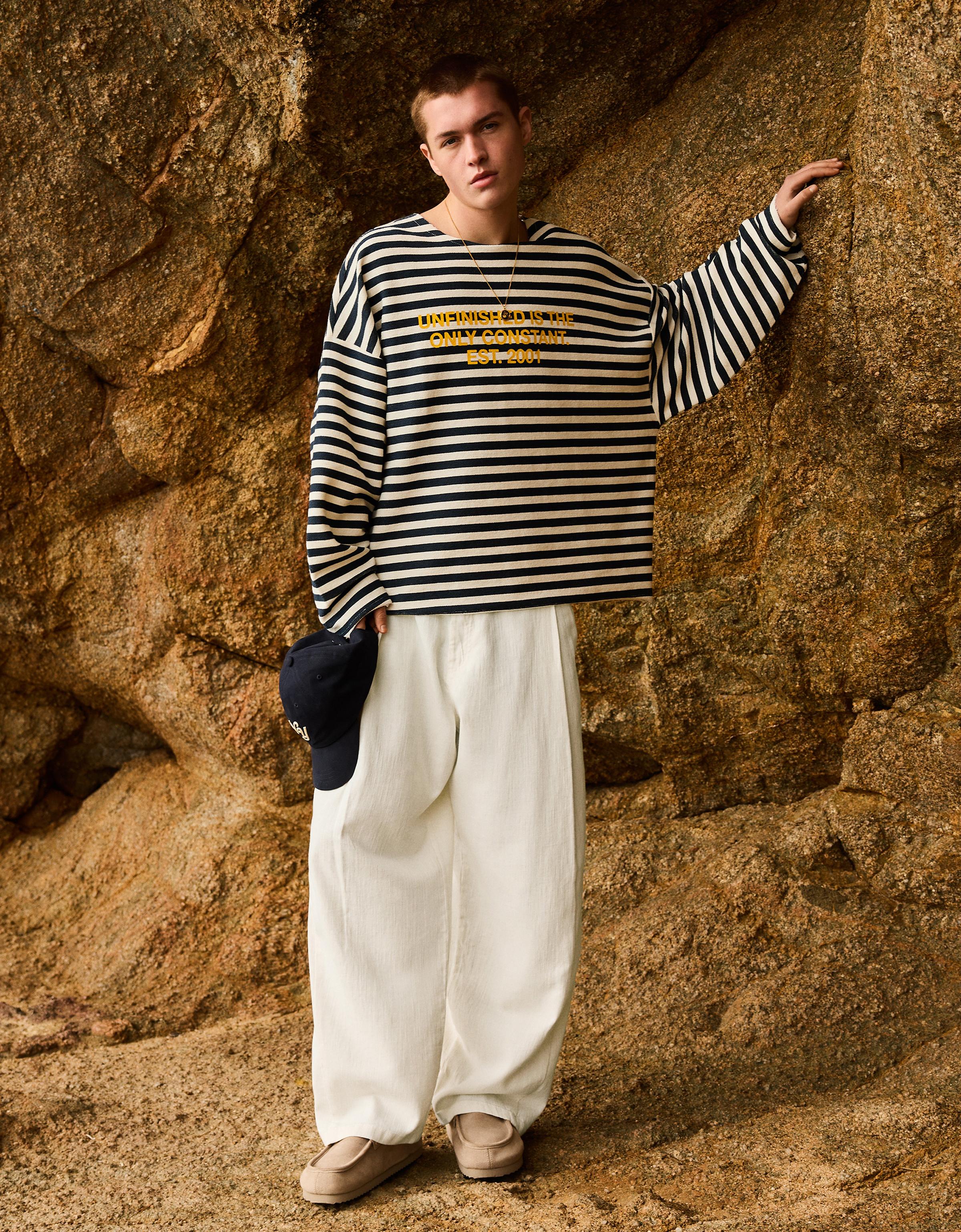 Ketenli super baggy fit pantolon - Görsel 42