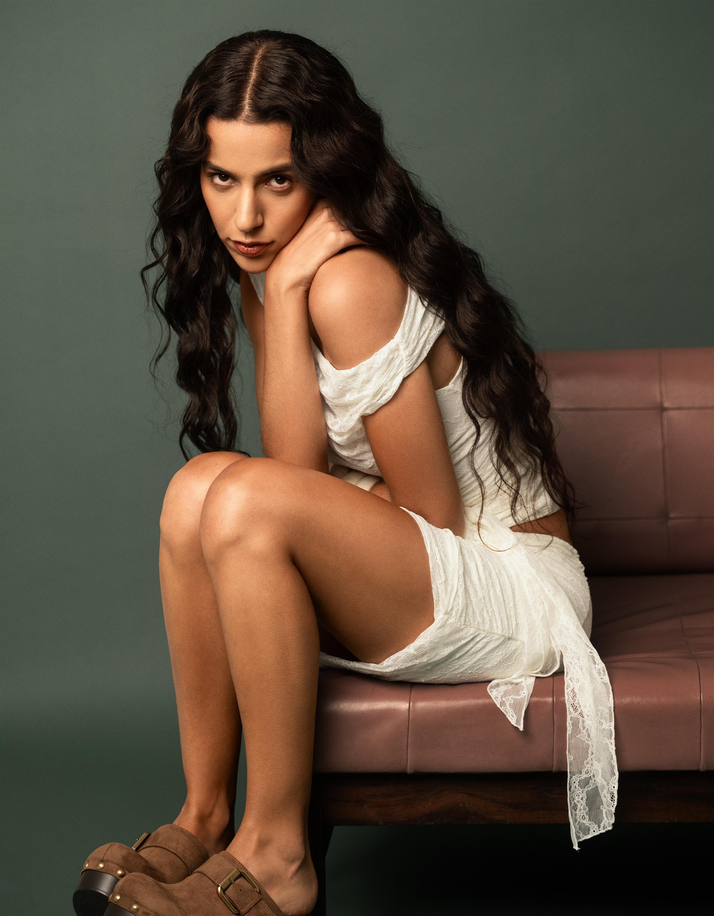 Dantelli drape bluz - Görsel 14