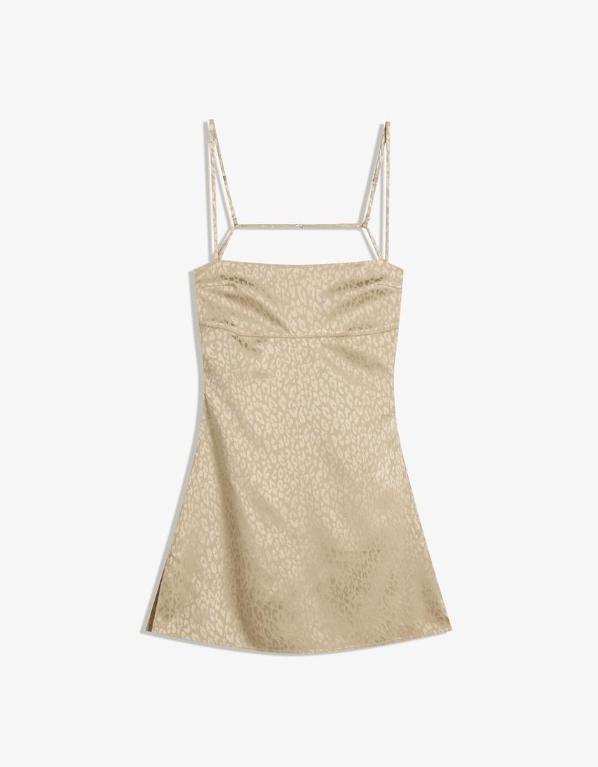 Jacquard mini dress-Pink