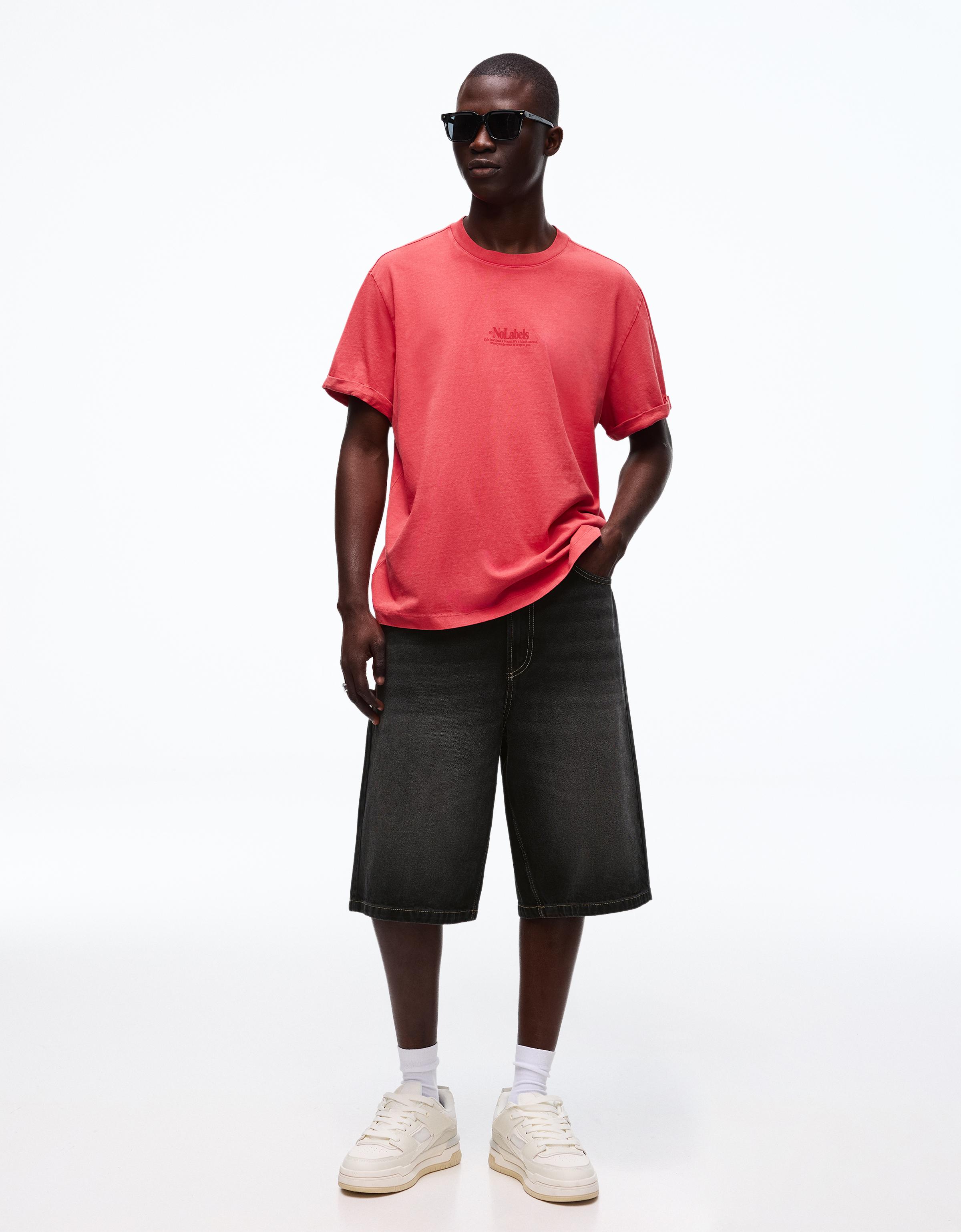 Baggy fit denim bermuda - Görsel 146