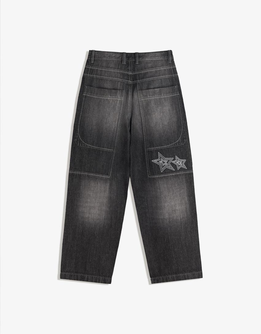 Jeans super baggy fit-Noir