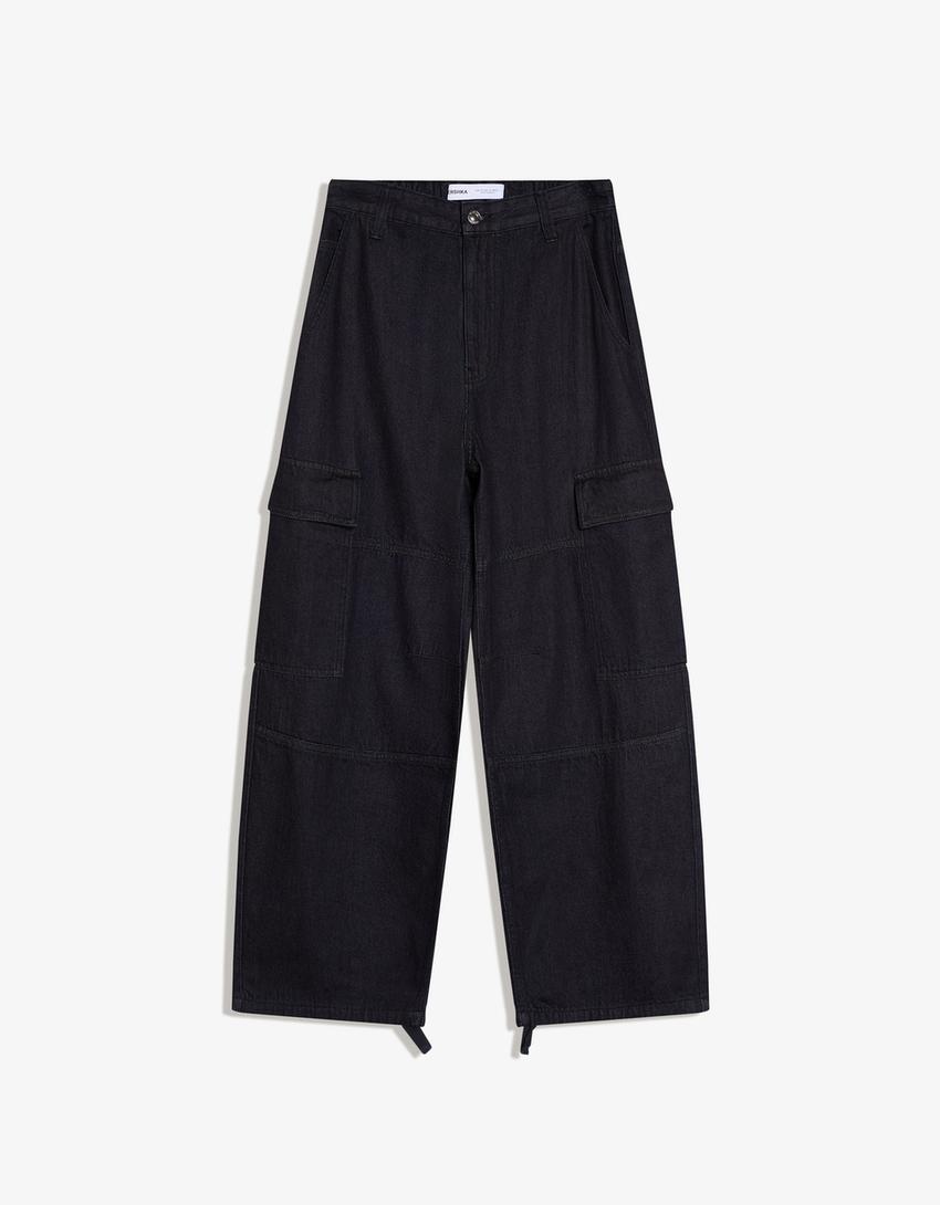 Jeans cargo parachute-Marinho