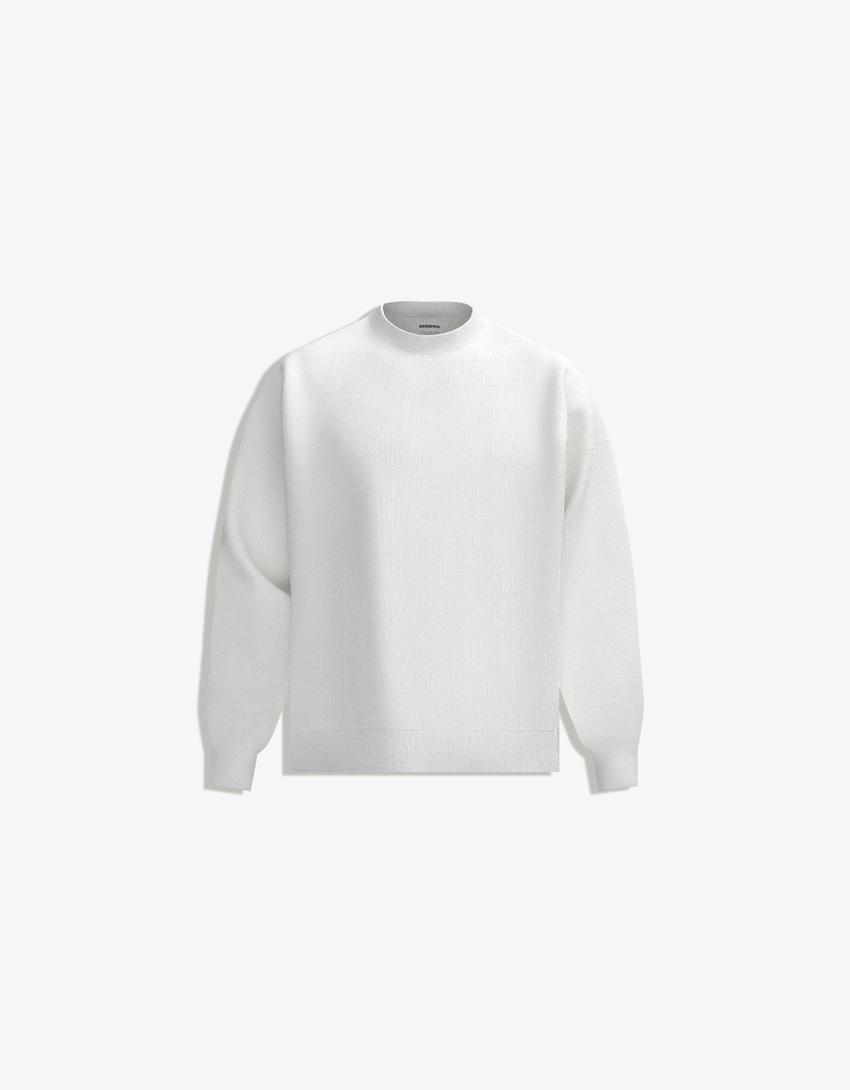 Hanorac boxy basic-Alb