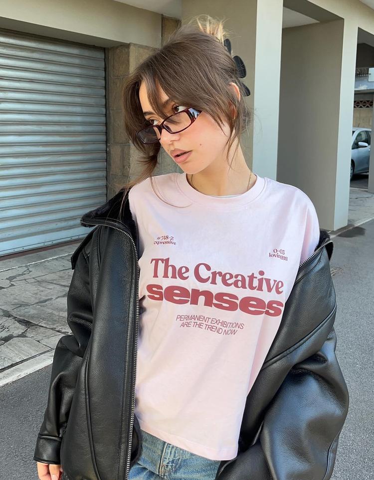 Camiseta manga larga boxy print