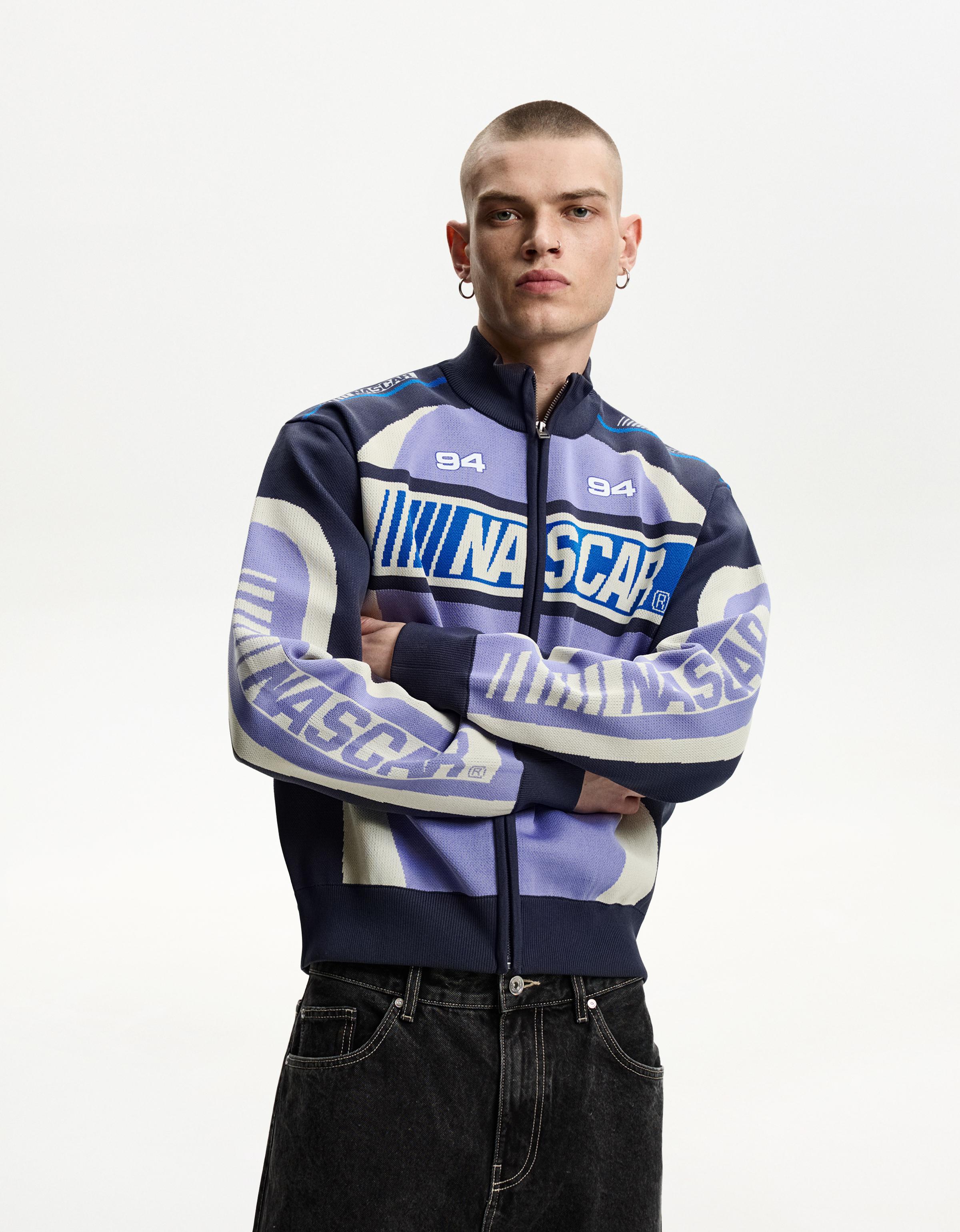 Bershka Jacke Nascar Mit Print Herren S Violett