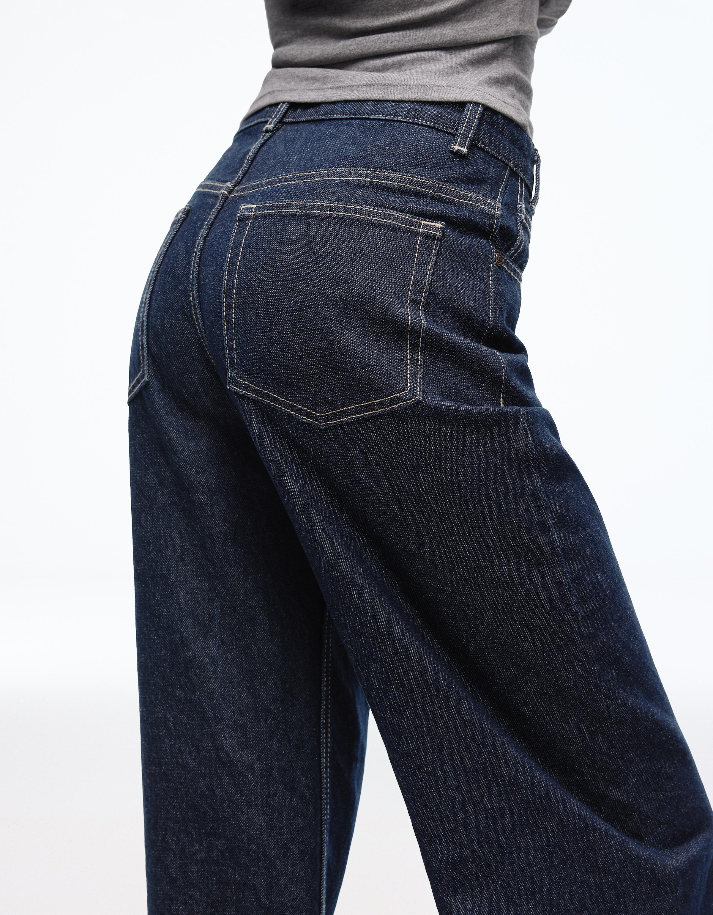 Çapraz belli yüksek bel geniş paça jean - Görsel 49