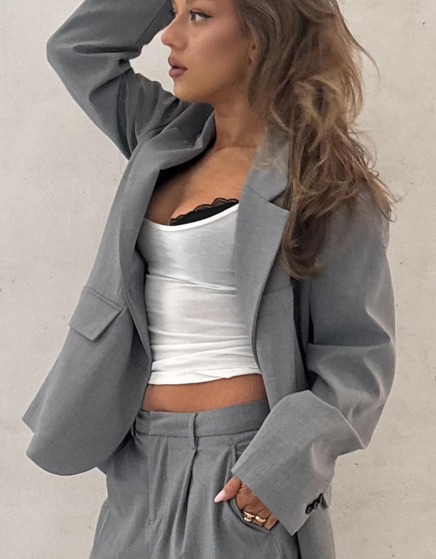 Oversize blazer-Grey