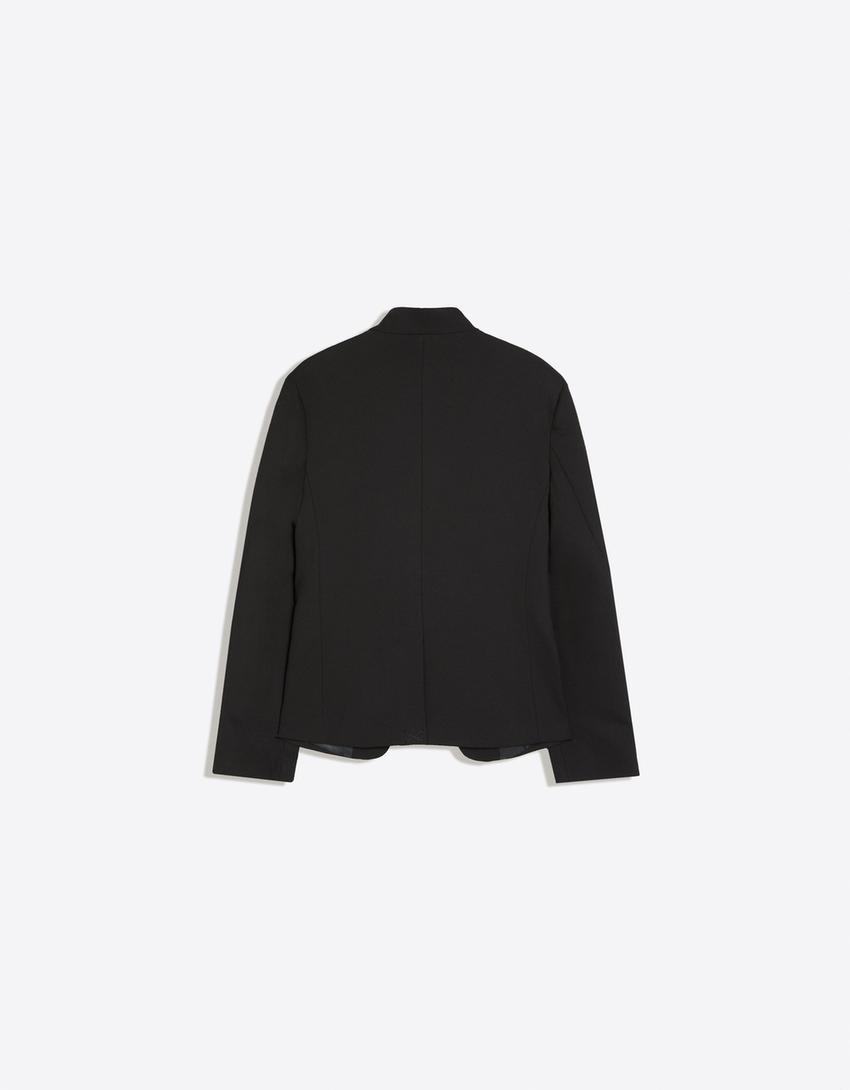 Blazer cruzada botones-Negro