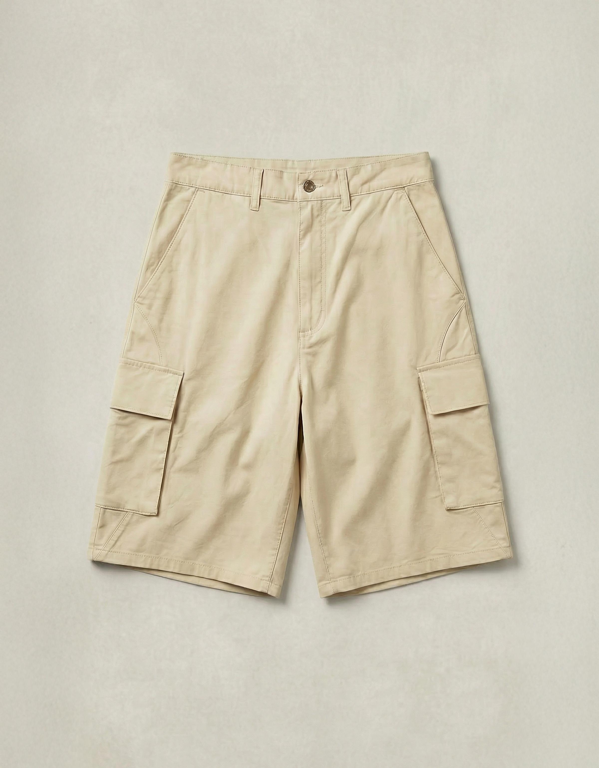 Wide cargo Bermuda shorts — Sand