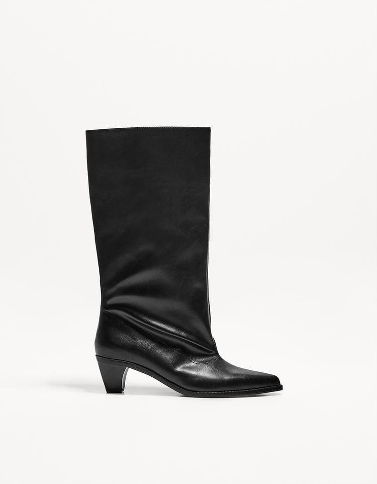 Bota tacón caña ancha