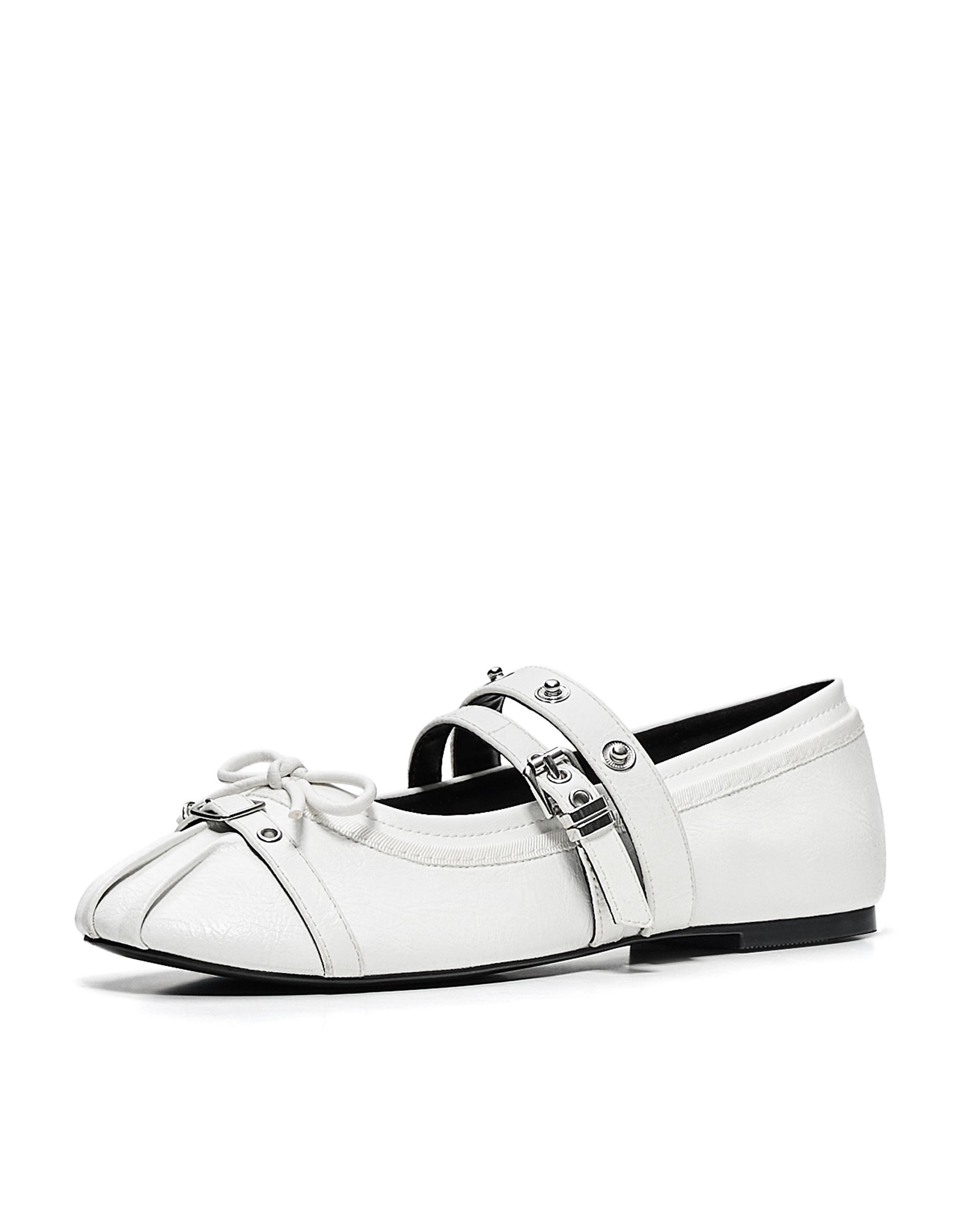 Studded ballerinas — WHITE